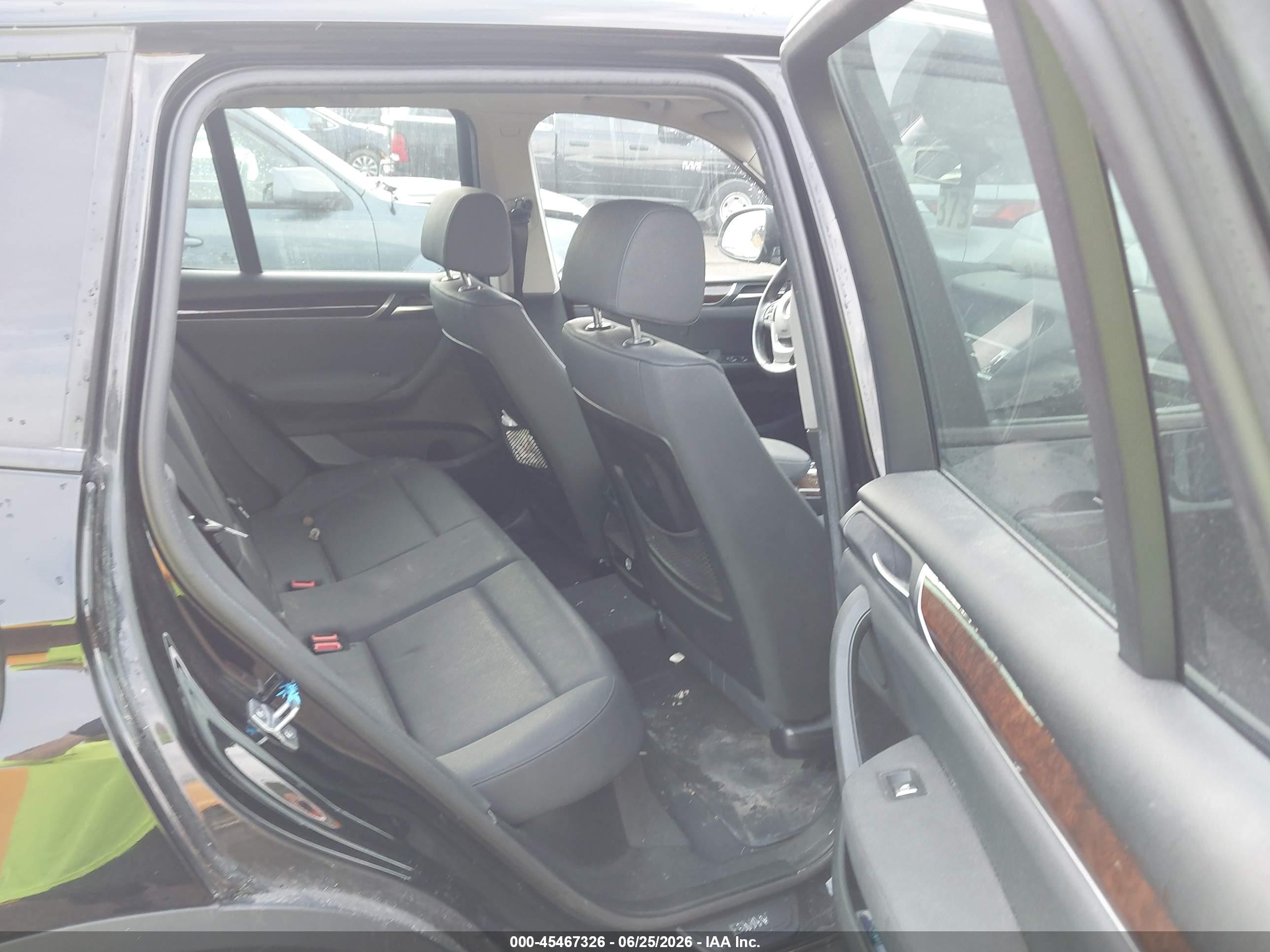 2015 Bmw X3 Xdrive28i Black vin: 5UXWX9C56F0D48283