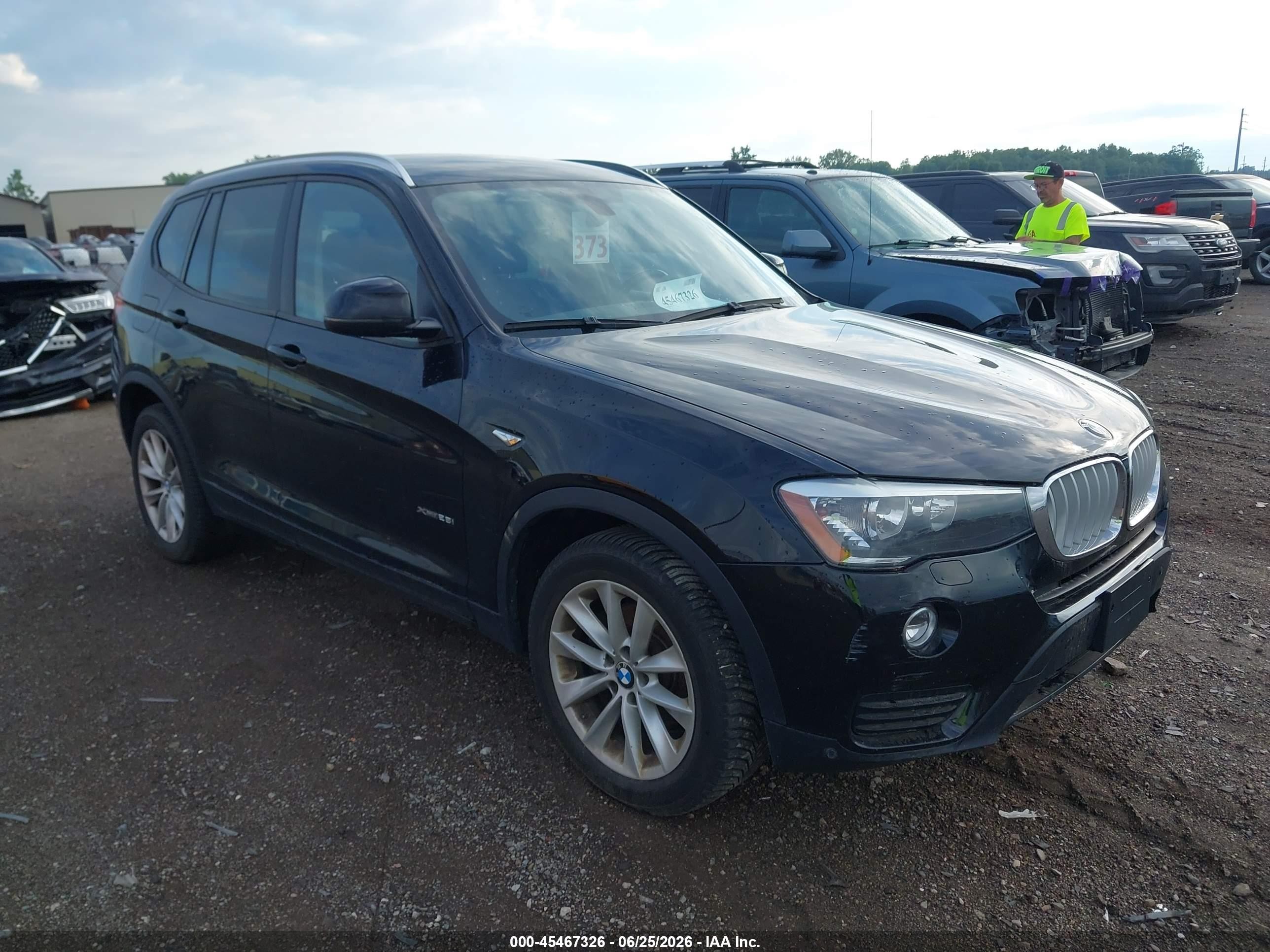 2015 Bmw X3 Xdrive28i Black vin: 5UXWX9C56F0D48283
