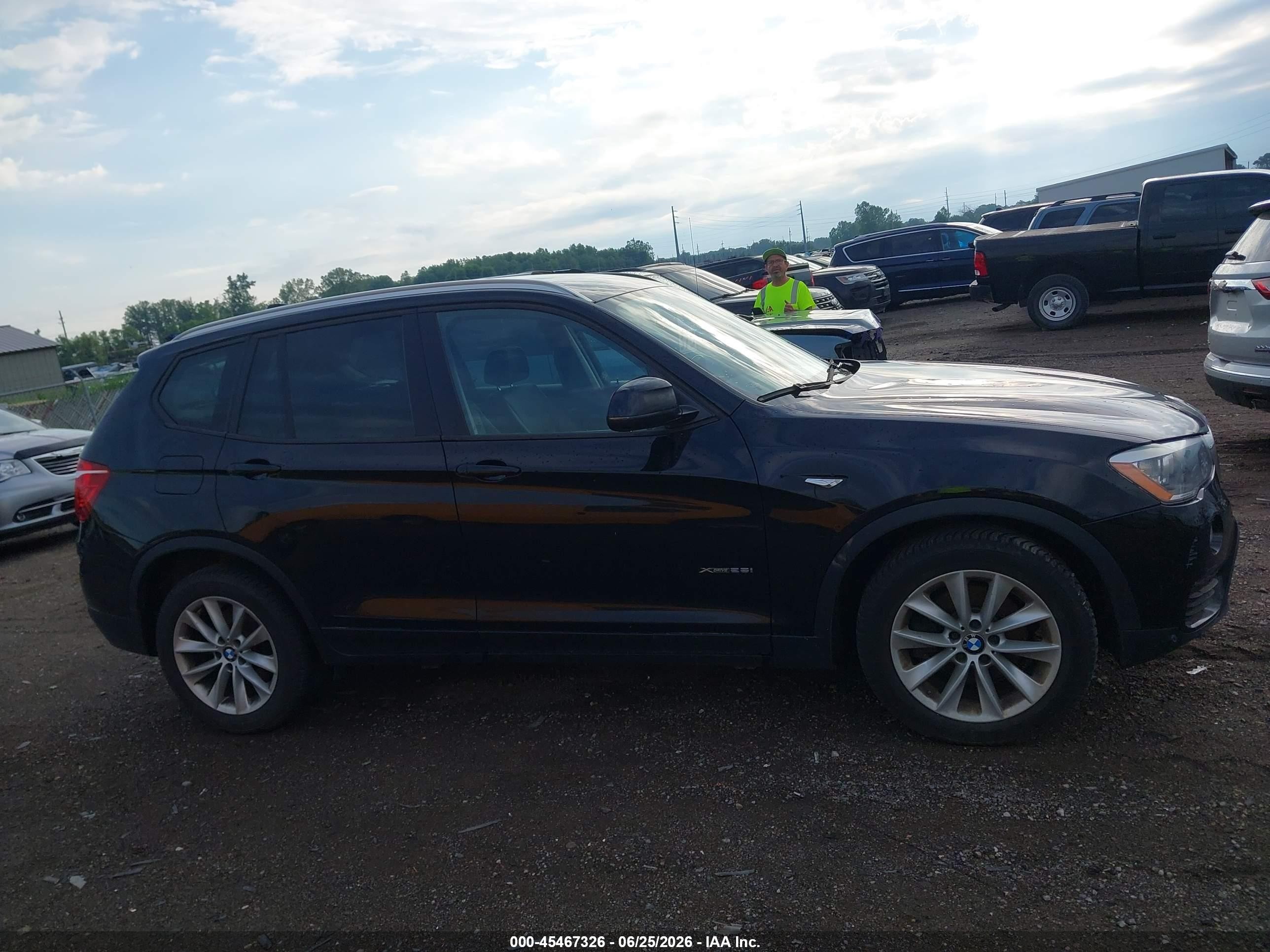 2015 Bmw X3 Xdrive28i Black vin: 5UXWX9C56F0D48283