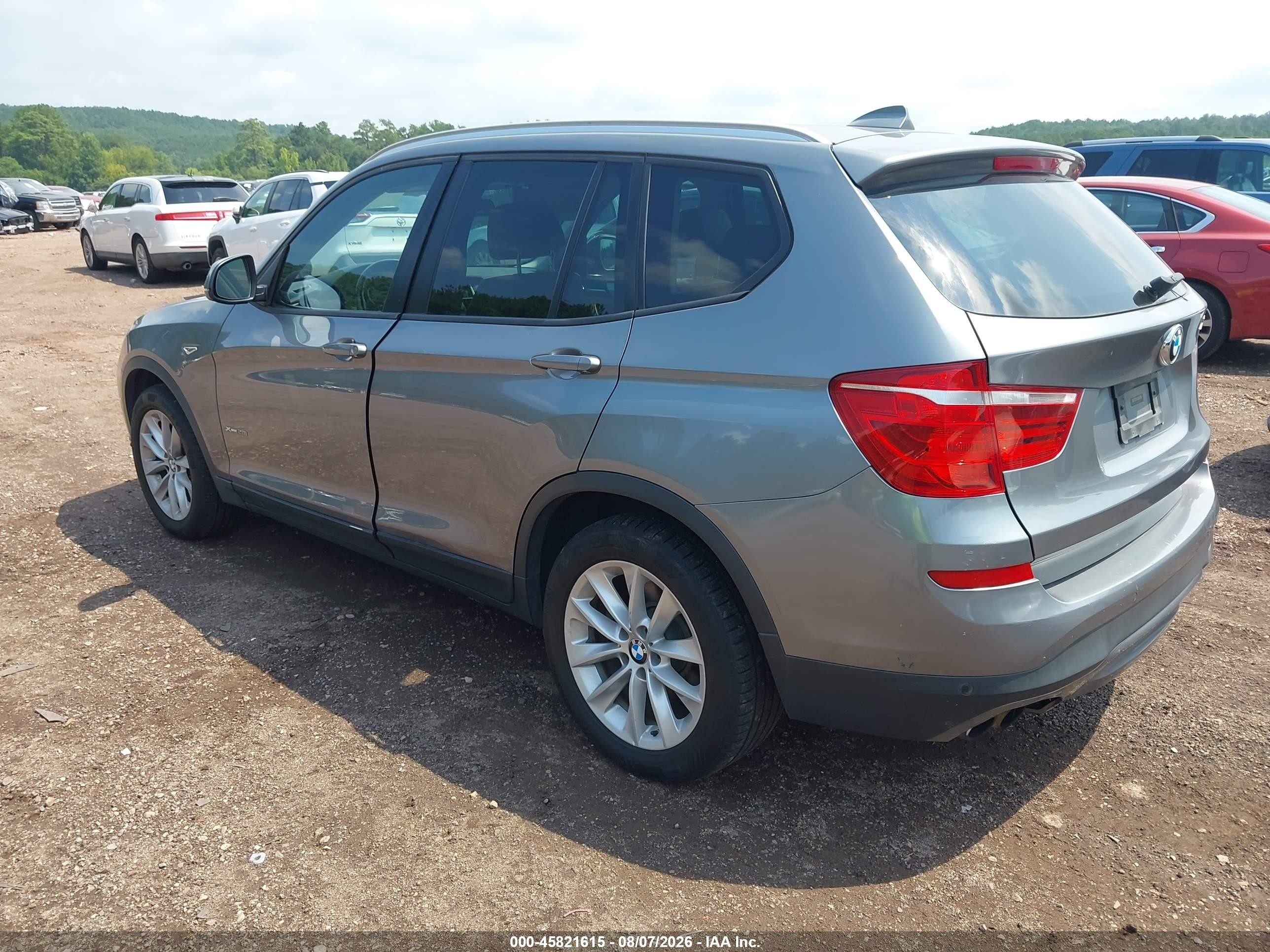 2015 Bmw X3 Xdrive28i Gray vin: 5UXWX9C56F0D52253