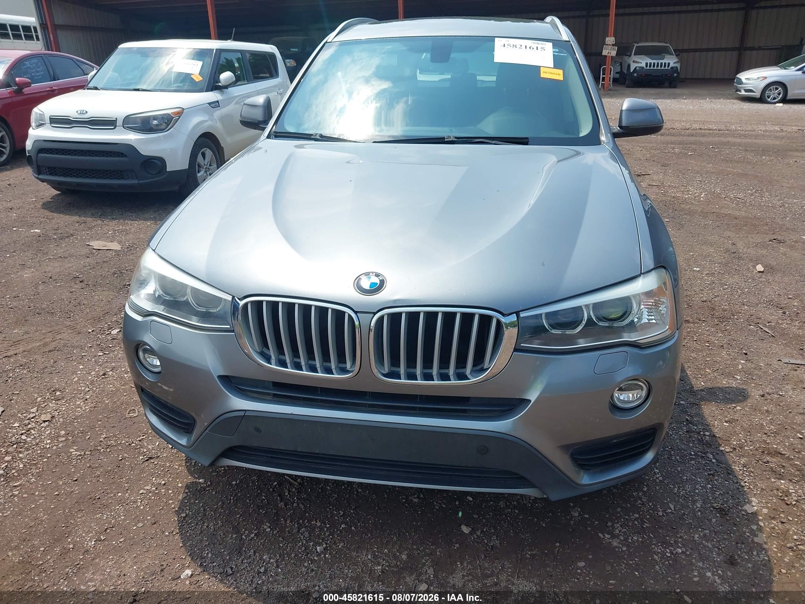 2015 Bmw X3 Xdrive28i Gray vin: 5UXWX9C56F0D52253