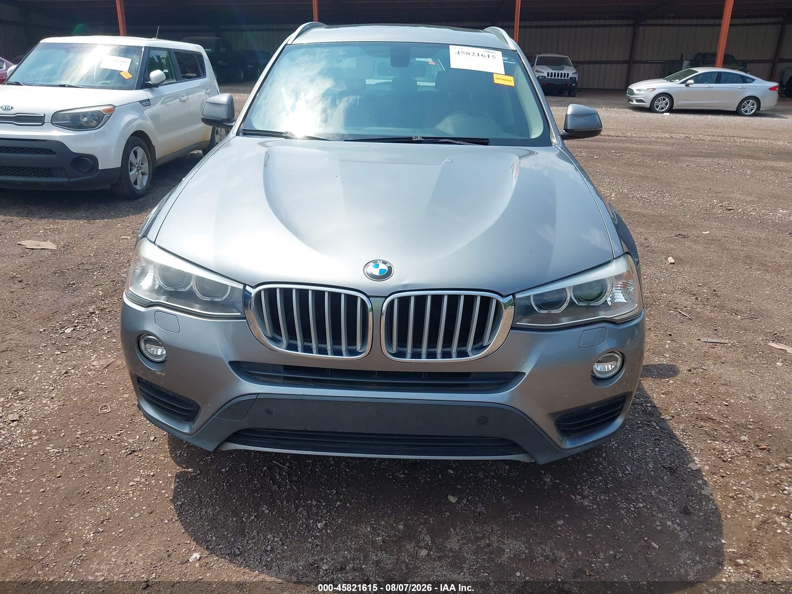 2015 Bmw X3 Xdrive28i Gray vin: 5UXWX9C56F0D52253