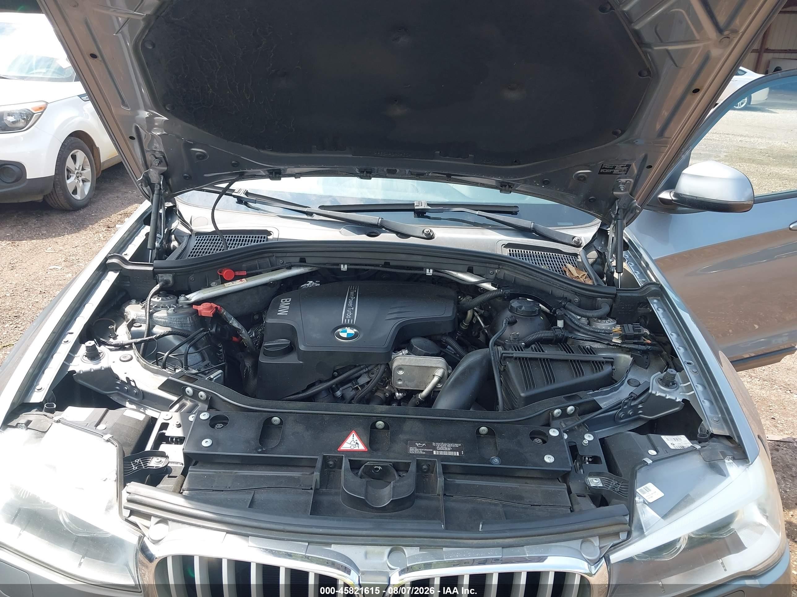 2015 Bmw X3 Xdrive28i Gray vin: 5UXWX9C56F0D52253