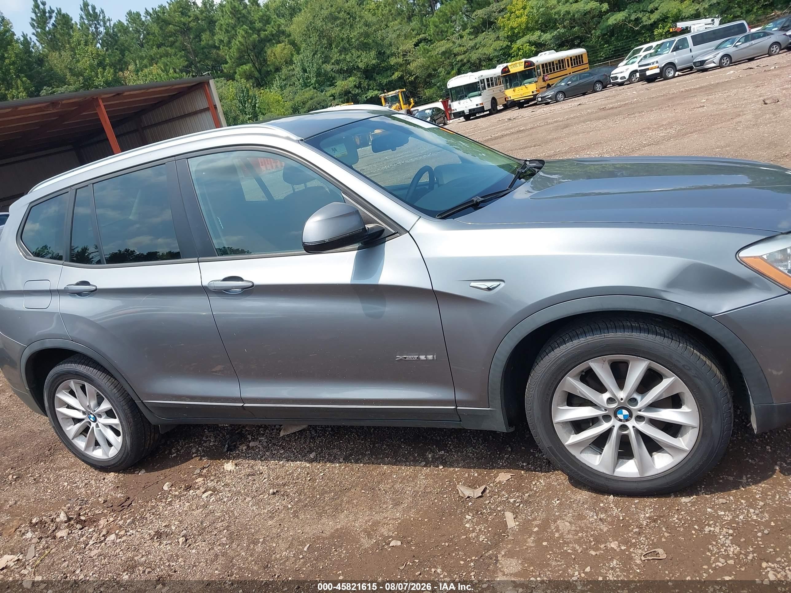 2015 Bmw X3 Xdrive28i Gray vin: 5UXWX9C56F0D52253