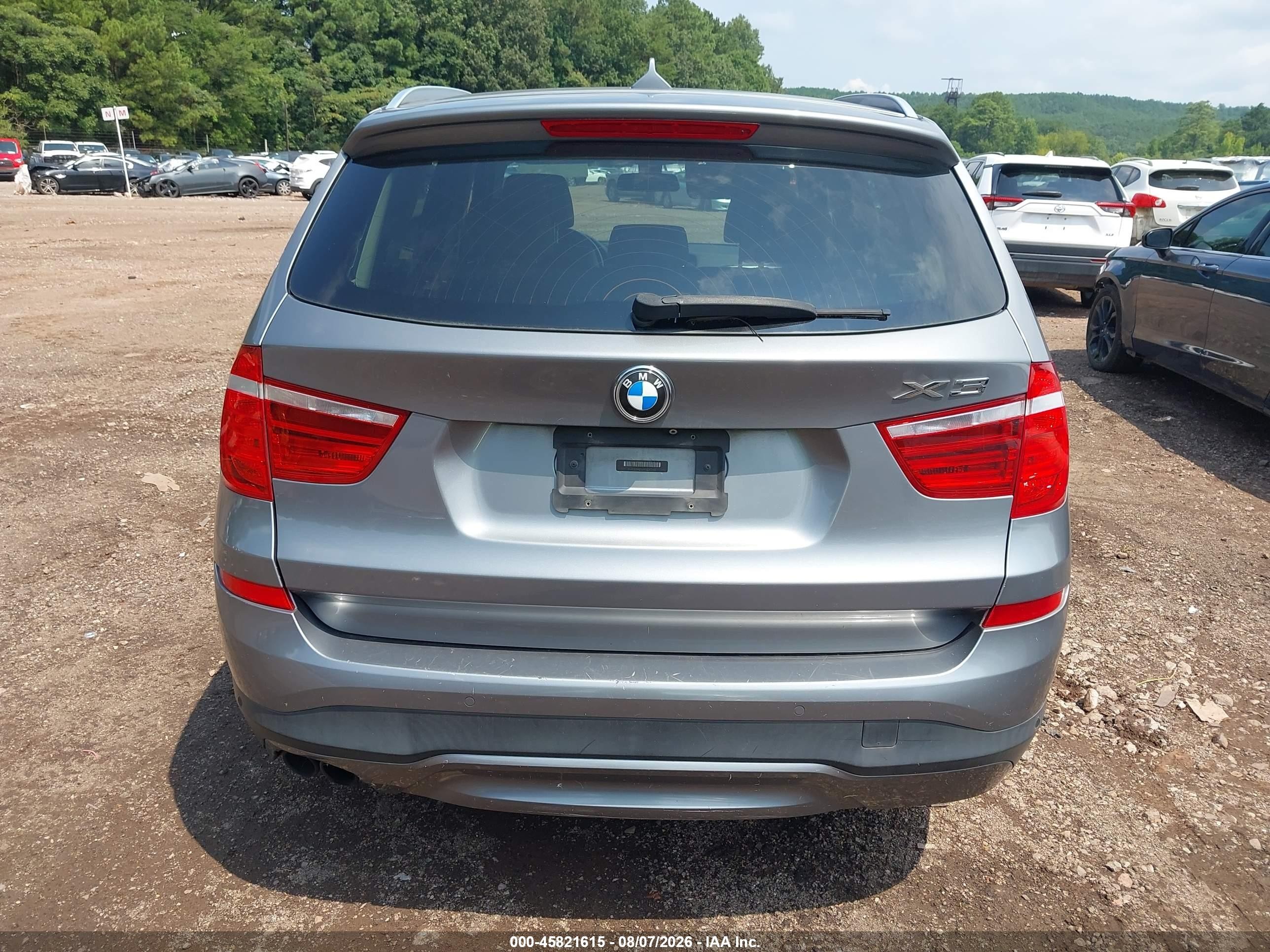 2015 Bmw X3 Xdrive28i Gray vin: 5UXWX9C56F0D52253