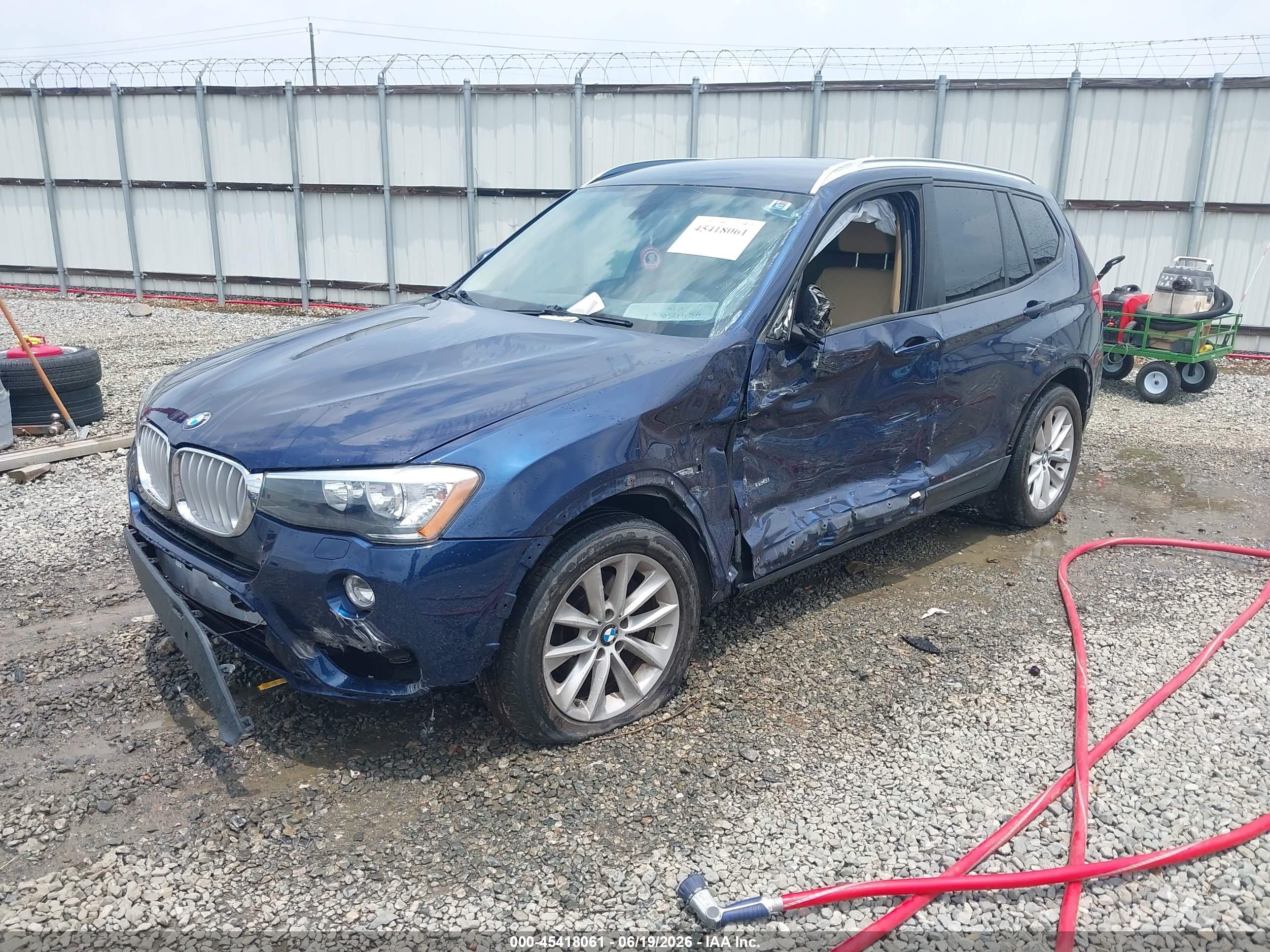 2015 Bmw X3 Xdrive28i Blue vin: 5UXWX9C56F0D54780