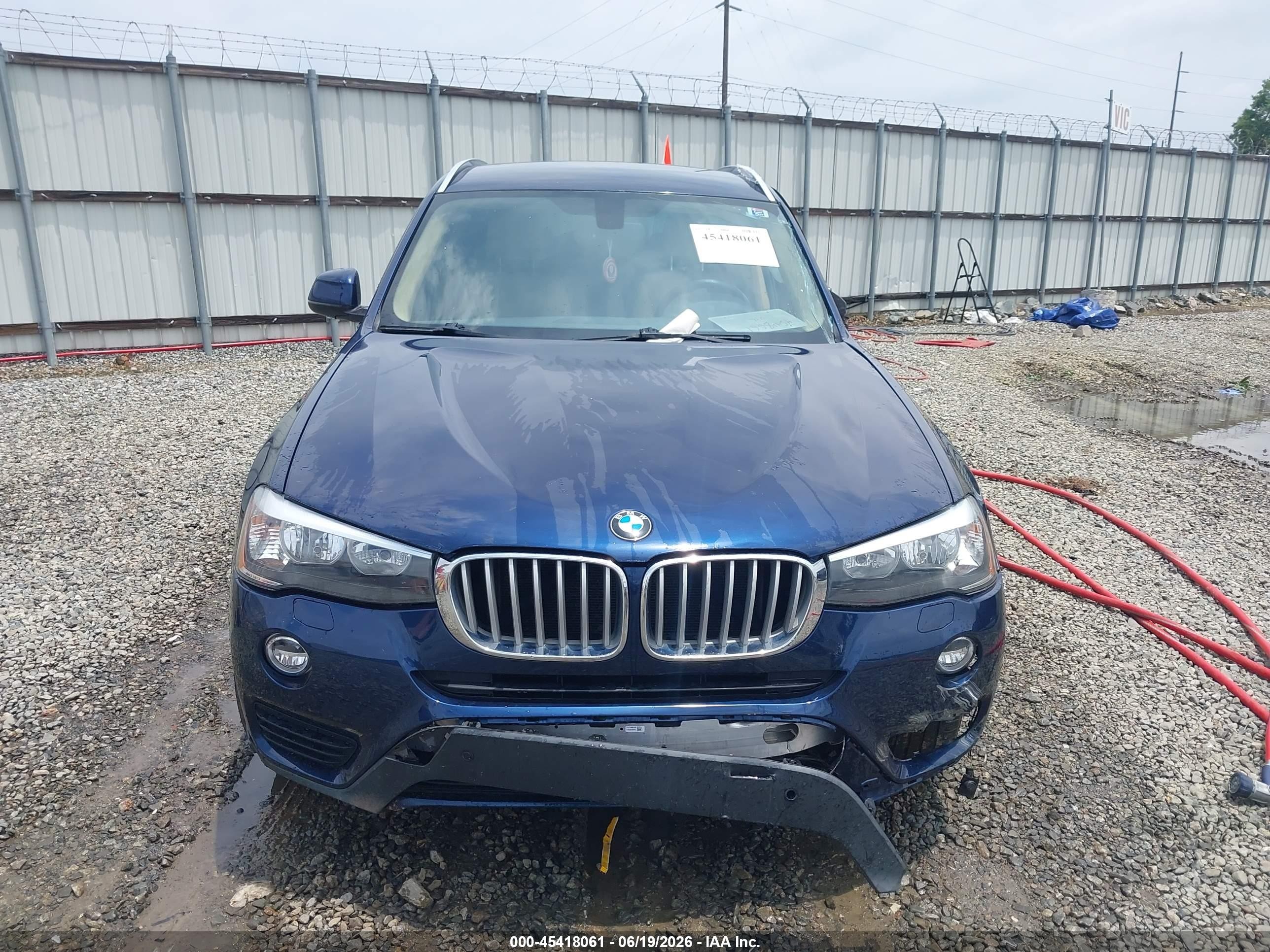 2015 Bmw X3 Xdrive28i Blue vin: 5UXWX9C56F0D54780