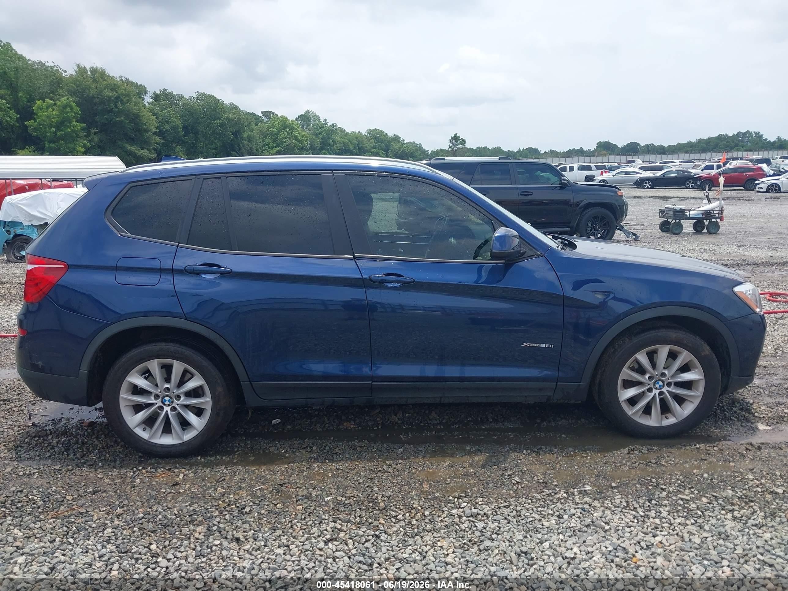 2015 Bmw X3 Xdrive28i Blue vin: 5UXWX9C56F0D54780