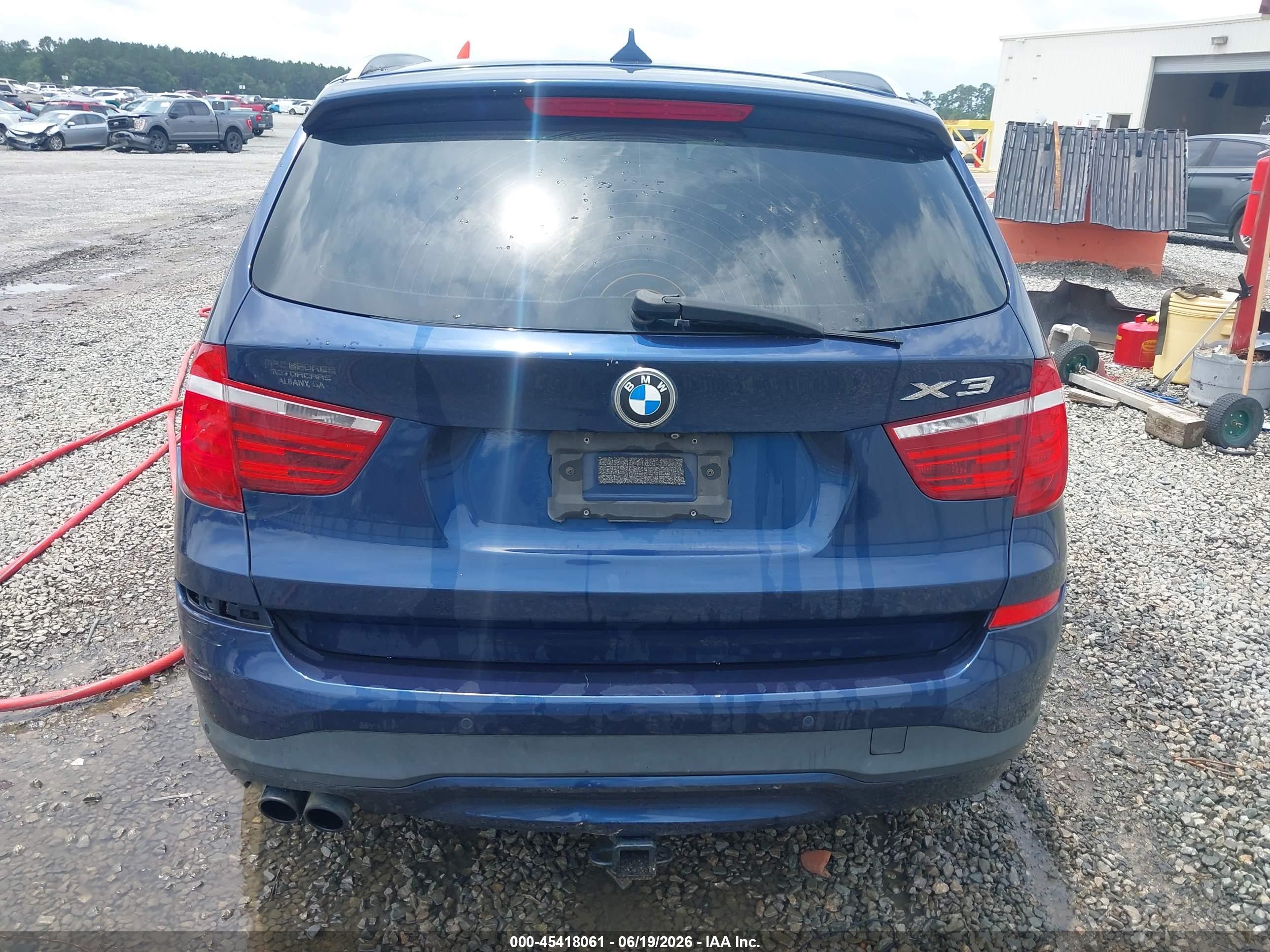 2015 Bmw X3 Xdrive28i Blue vin: 5UXWX9C56F0D54780