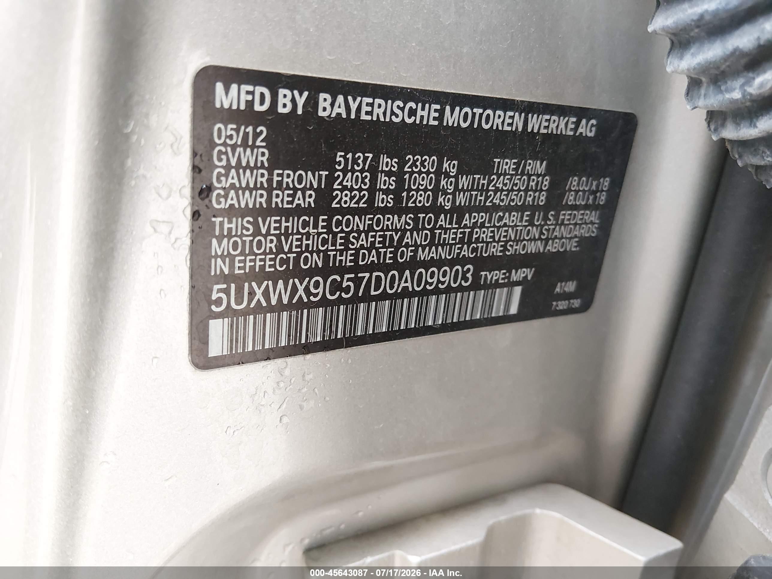 2013 Bmw X3 Xdrive28i Gold vin: 5UXWX9C57D0A09903