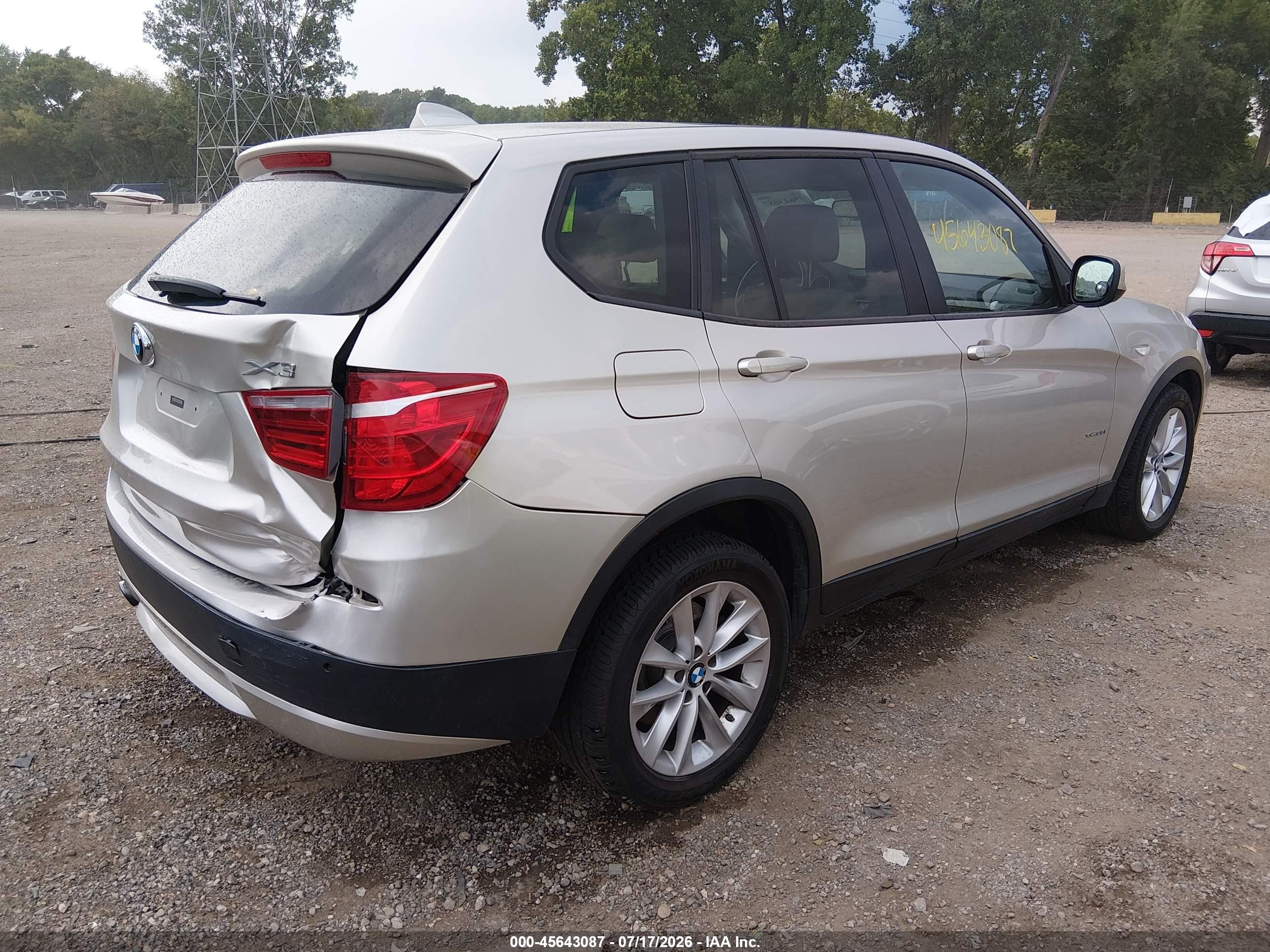 2013 Bmw X3 Xdrive28i Gold vin: 5UXWX9C57D0A09903