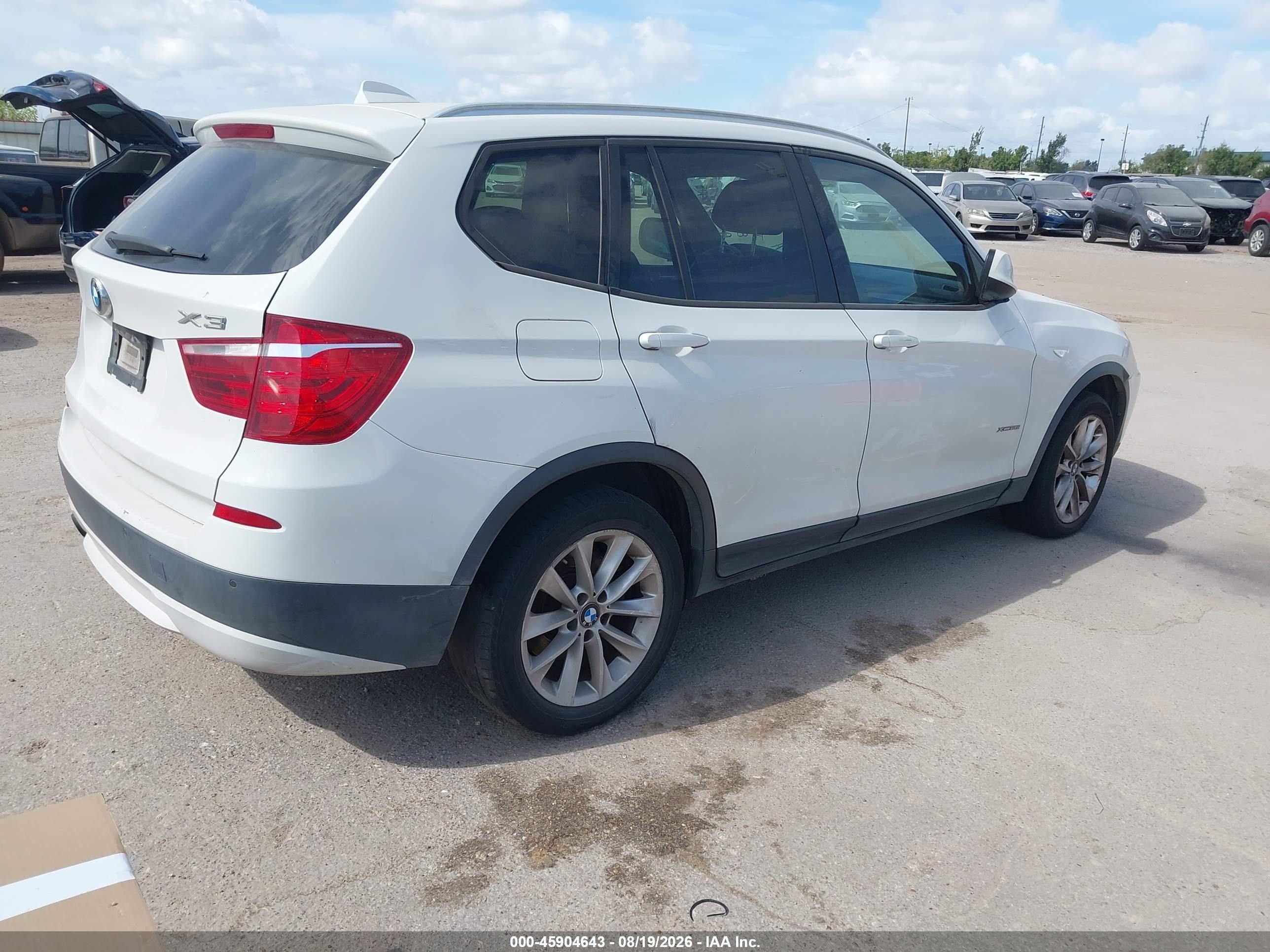 2013 Bmw X3 Xdrive28i White vin: 5UXWX9C57D0A10601