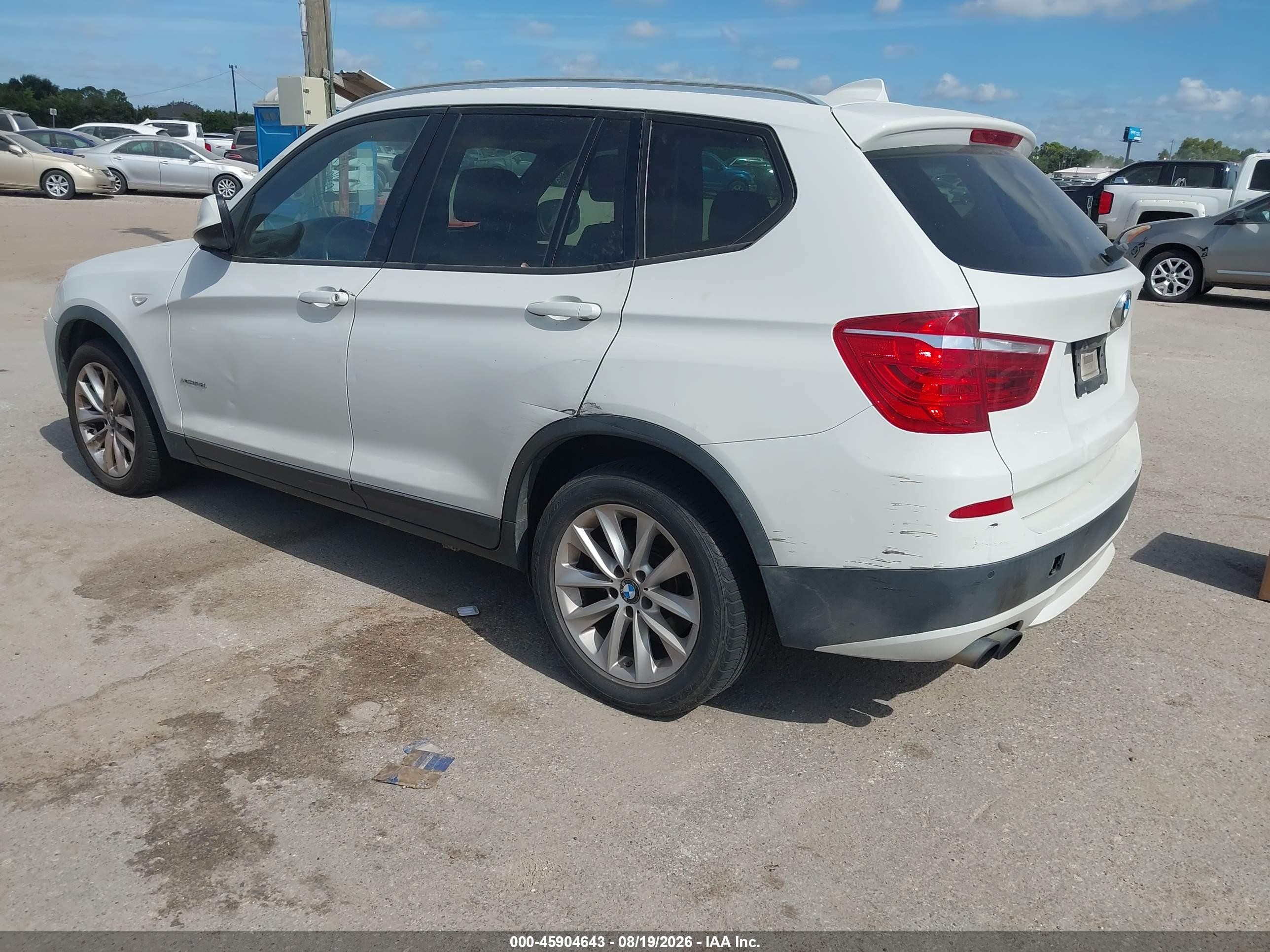2013 Bmw X3 Xdrive28i White vin: 5UXWX9C57D0A10601