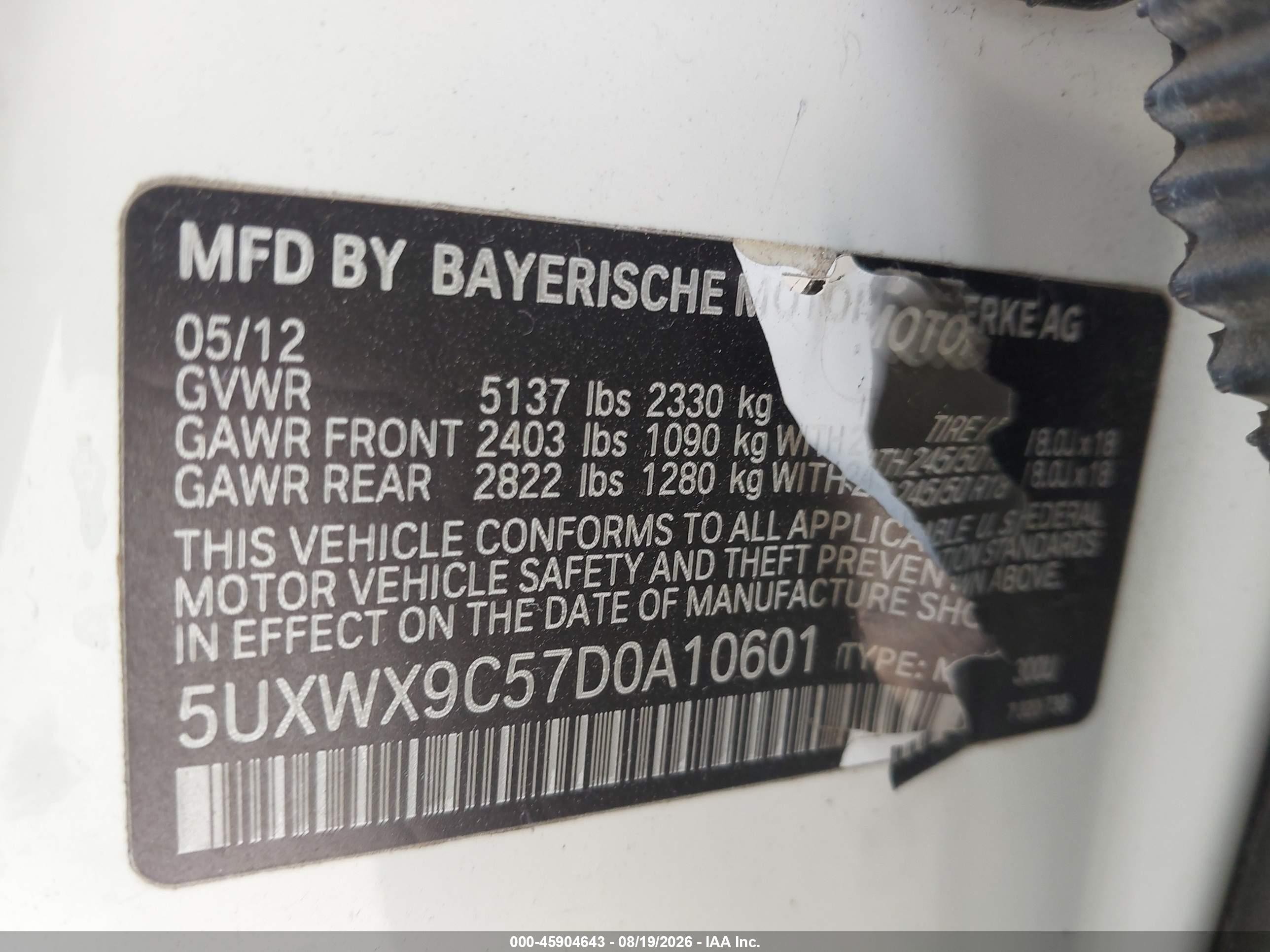 2013 Bmw X3 Xdrive28i White vin: 5UXWX9C57D0A10601