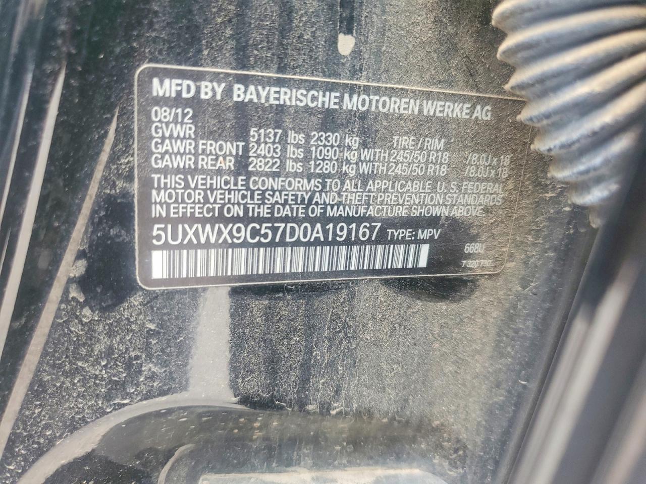 2013 Bmw X3 Xdrive28i Черный vin: 5UXWX9C57D0A19167