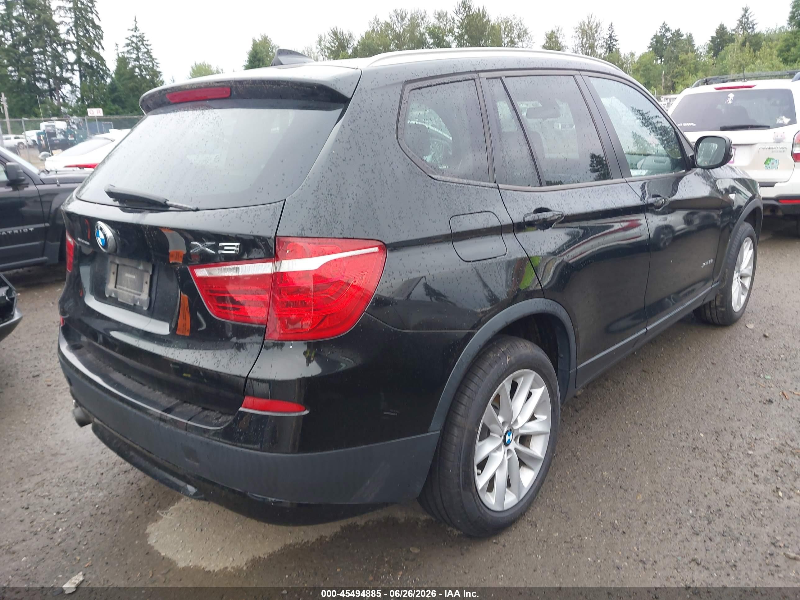 2013 Bmw X3 Xdrive28i Black vin: 5UXWX9C57D0A21985