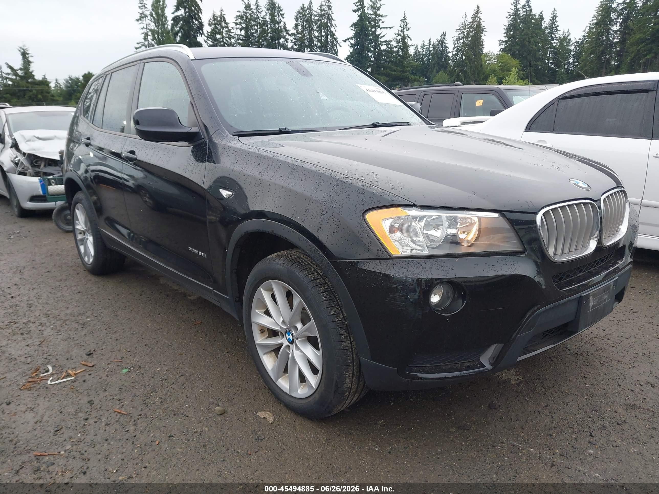 2013 Bmw X3 Xdrive28i Black vin: 5UXWX9C57D0A21985