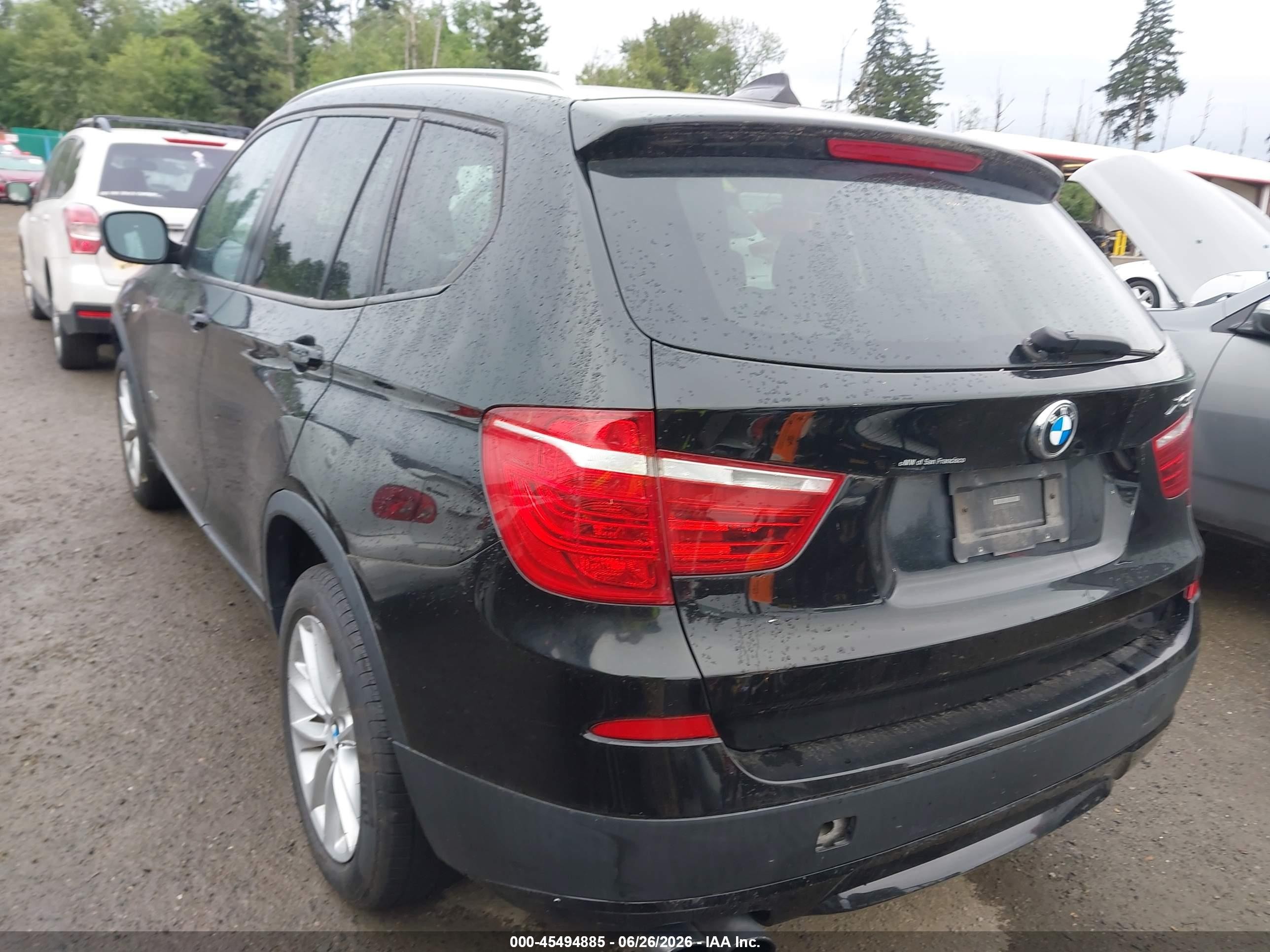 2013 Bmw X3 Xdrive28i Black vin: 5UXWX9C57D0A21985
