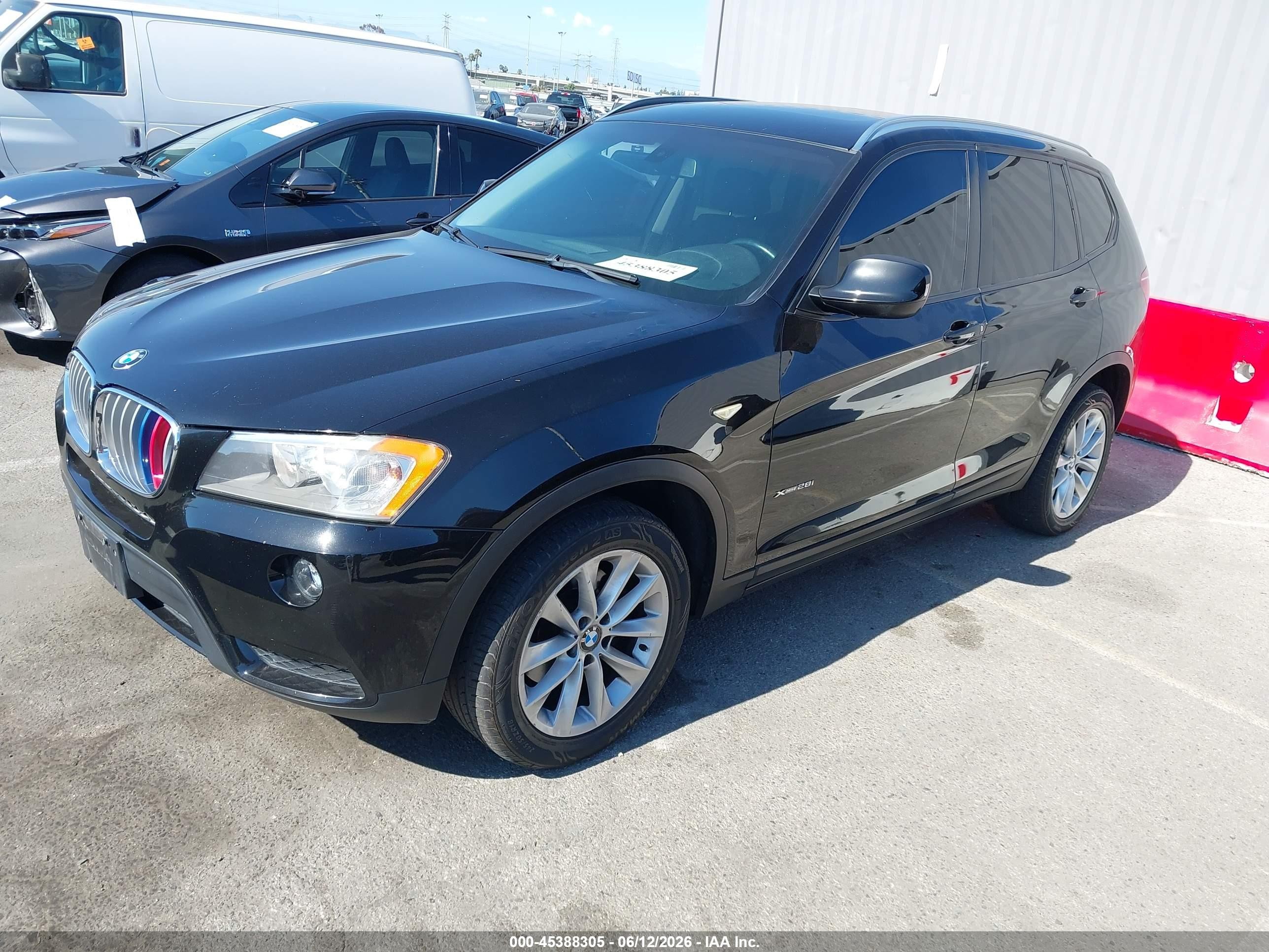 2013 Bmw X3 Xdrive28i Черный vin: 5UXWX9C57D0A24403
