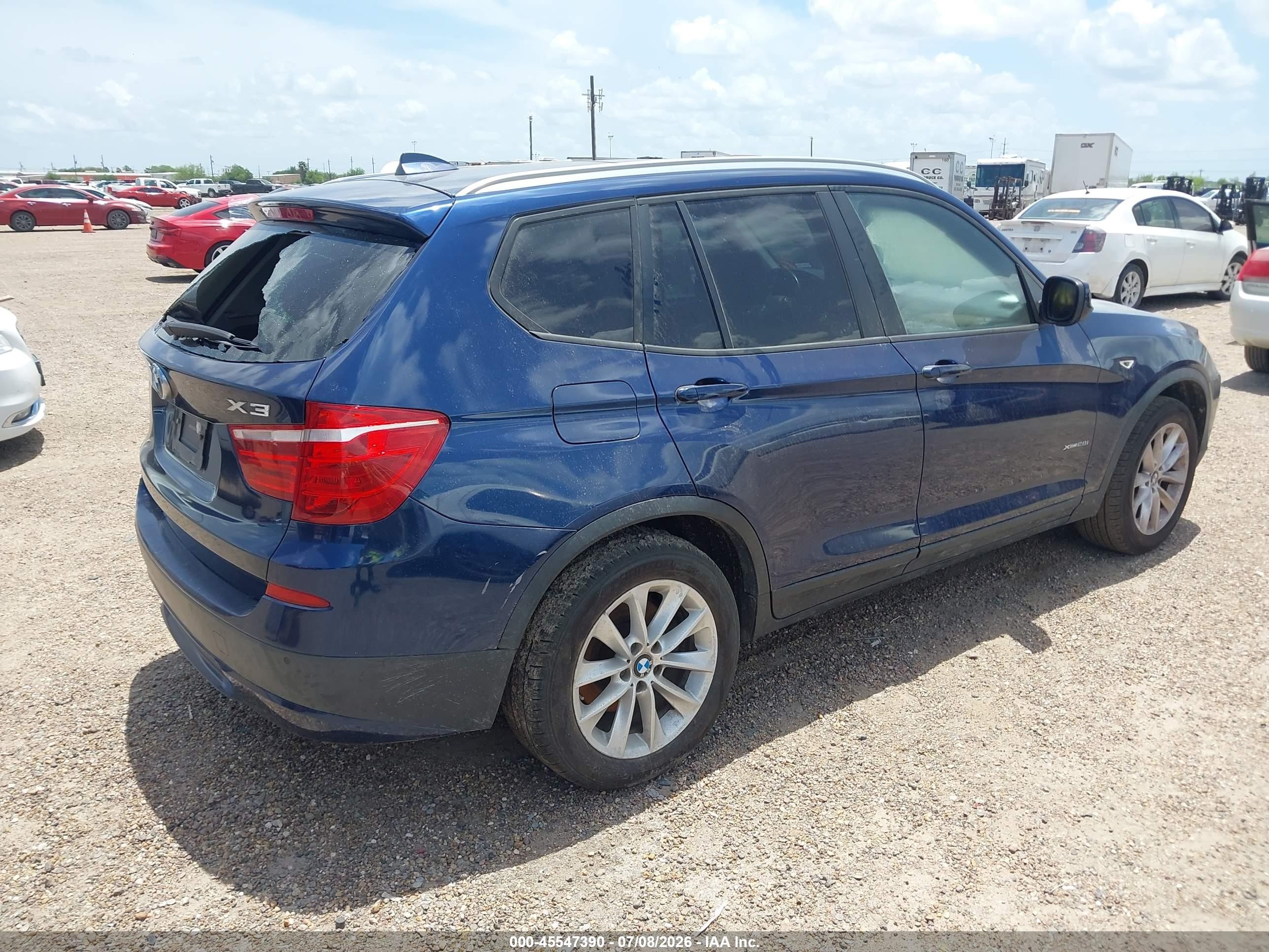 2013 Bmw X3 Xdrive28i Blue vin: 5UXWX9C57D0A25566