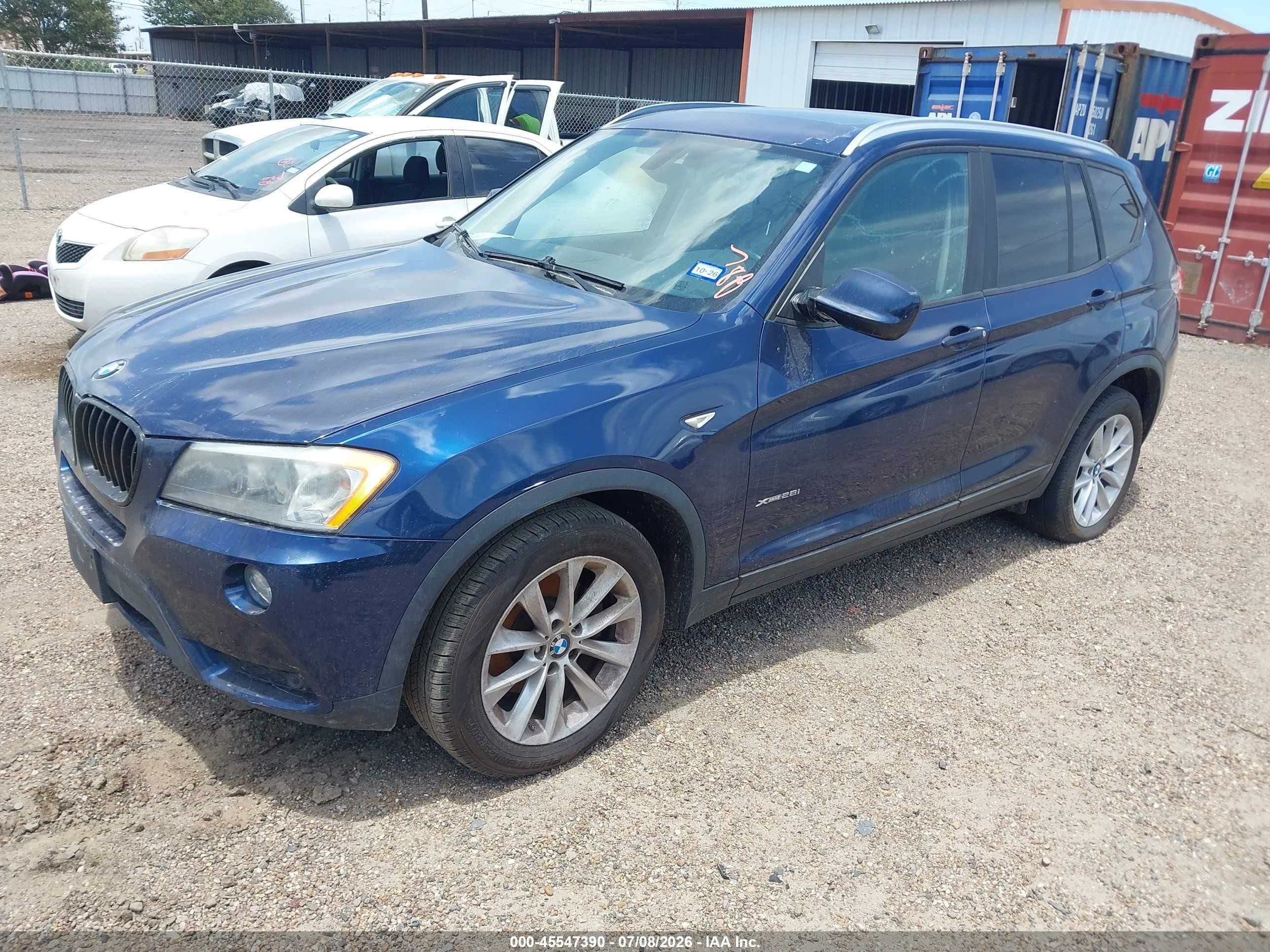 2013 Bmw X3 Xdrive28i Blue vin: 5UXWX9C57D0A25566