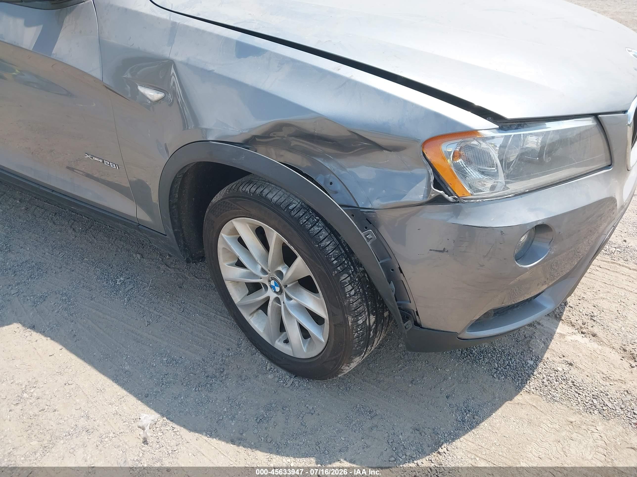 2013 Bmw X3 Xdrive28i Blue vin: 5UXWX9C57DL874589