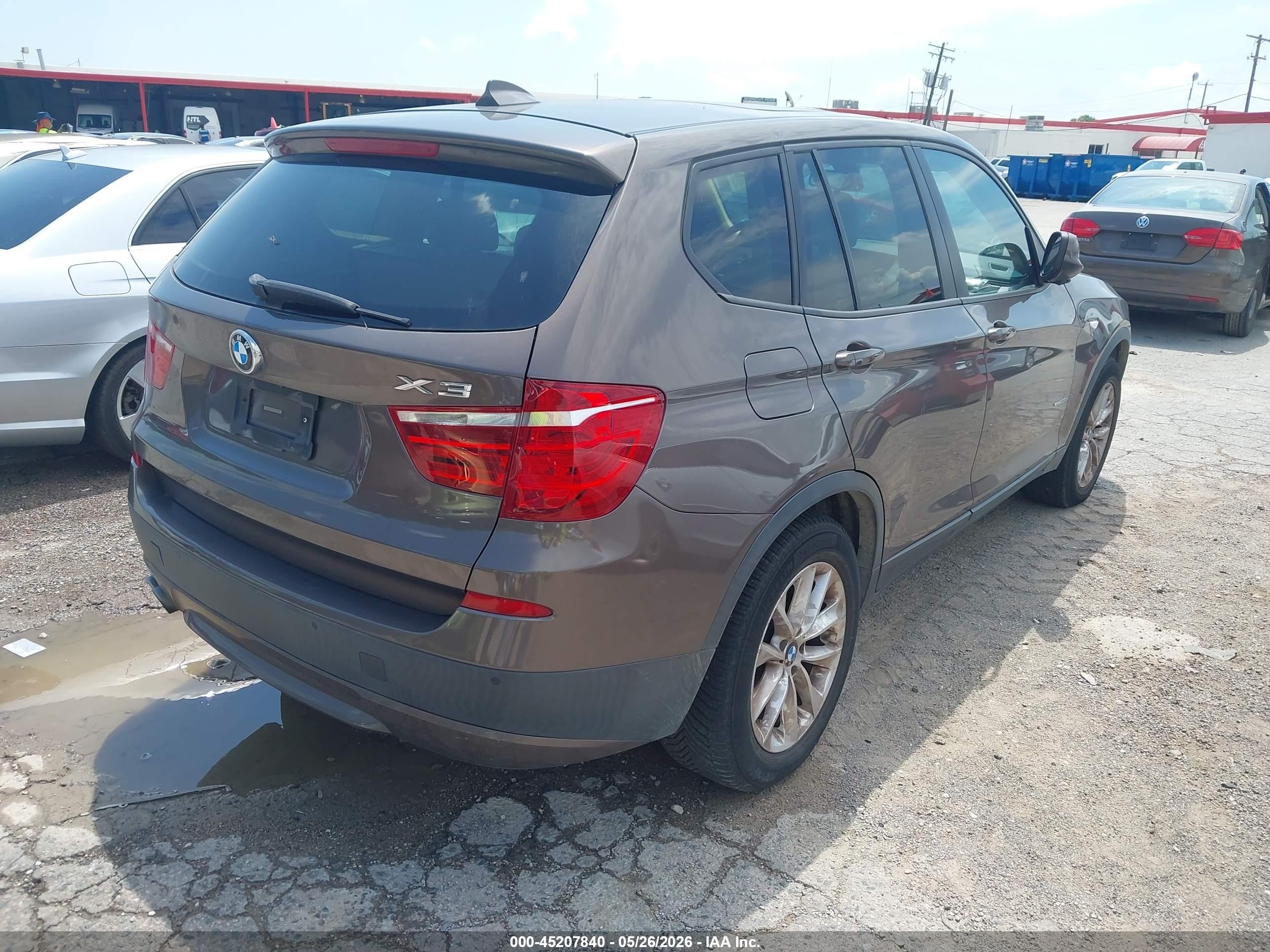 2014 Bmw X3 Xdrive28i Brown vin: 5UXWX9C57E0D13461