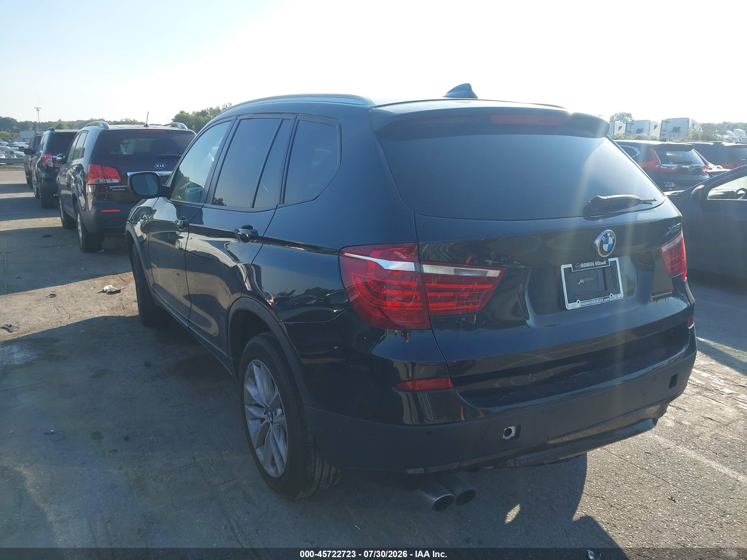 2014 Bmw X3 Xdrive28i Black vin: 5UXWX9C57E0D24976