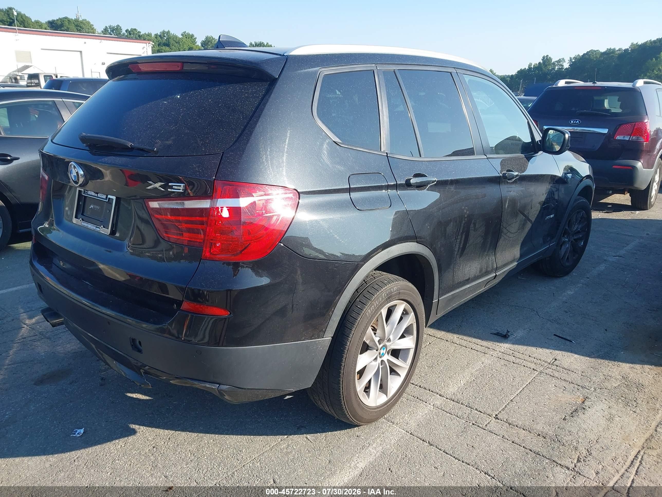 2014 Bmw X3 Xdrive28i Black vin: 5UXWX9C57E0D24976