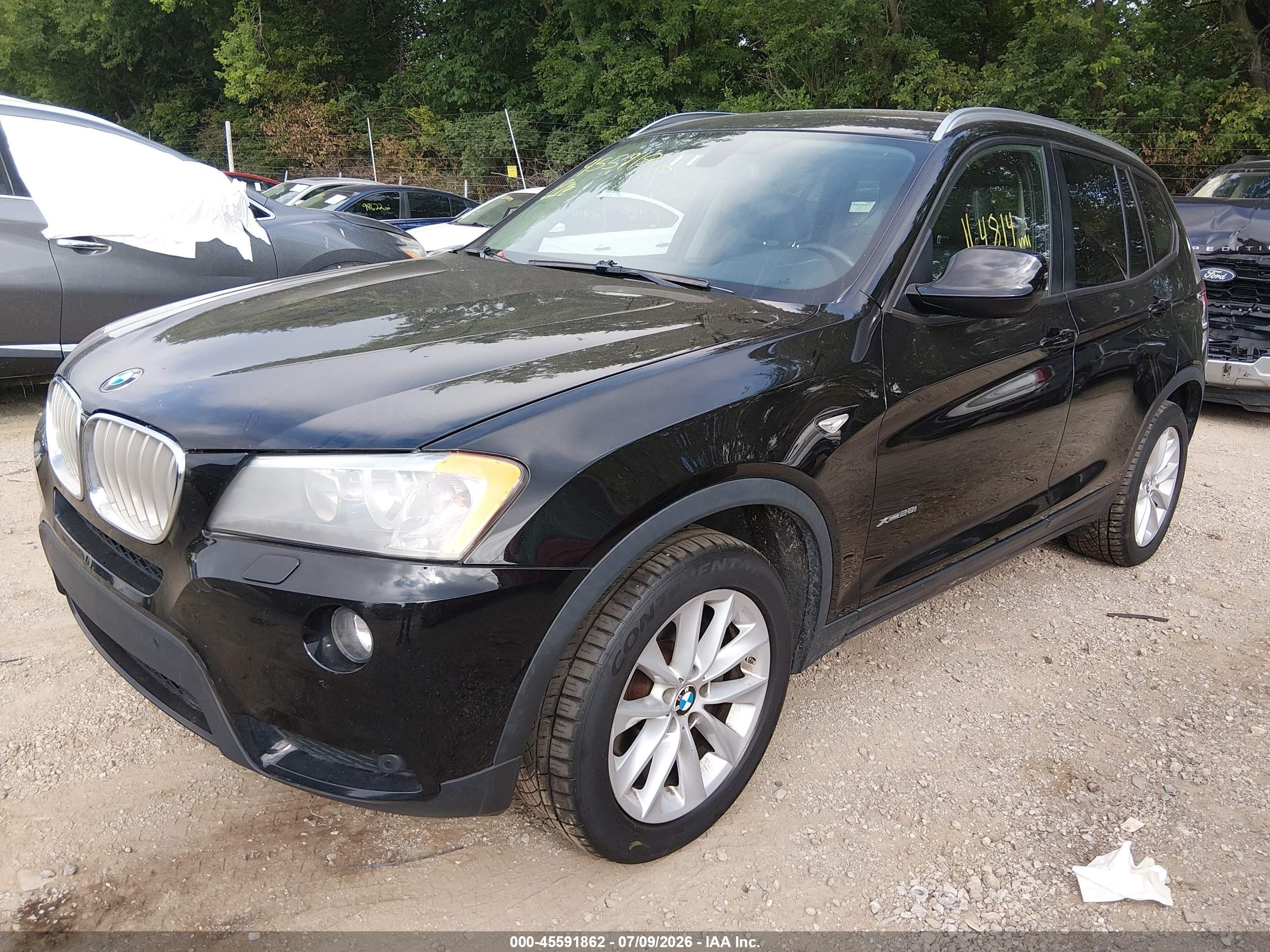 2014 Bmw X3 Xdrive28i Черный vin: 5UXWX9C57E0D25481