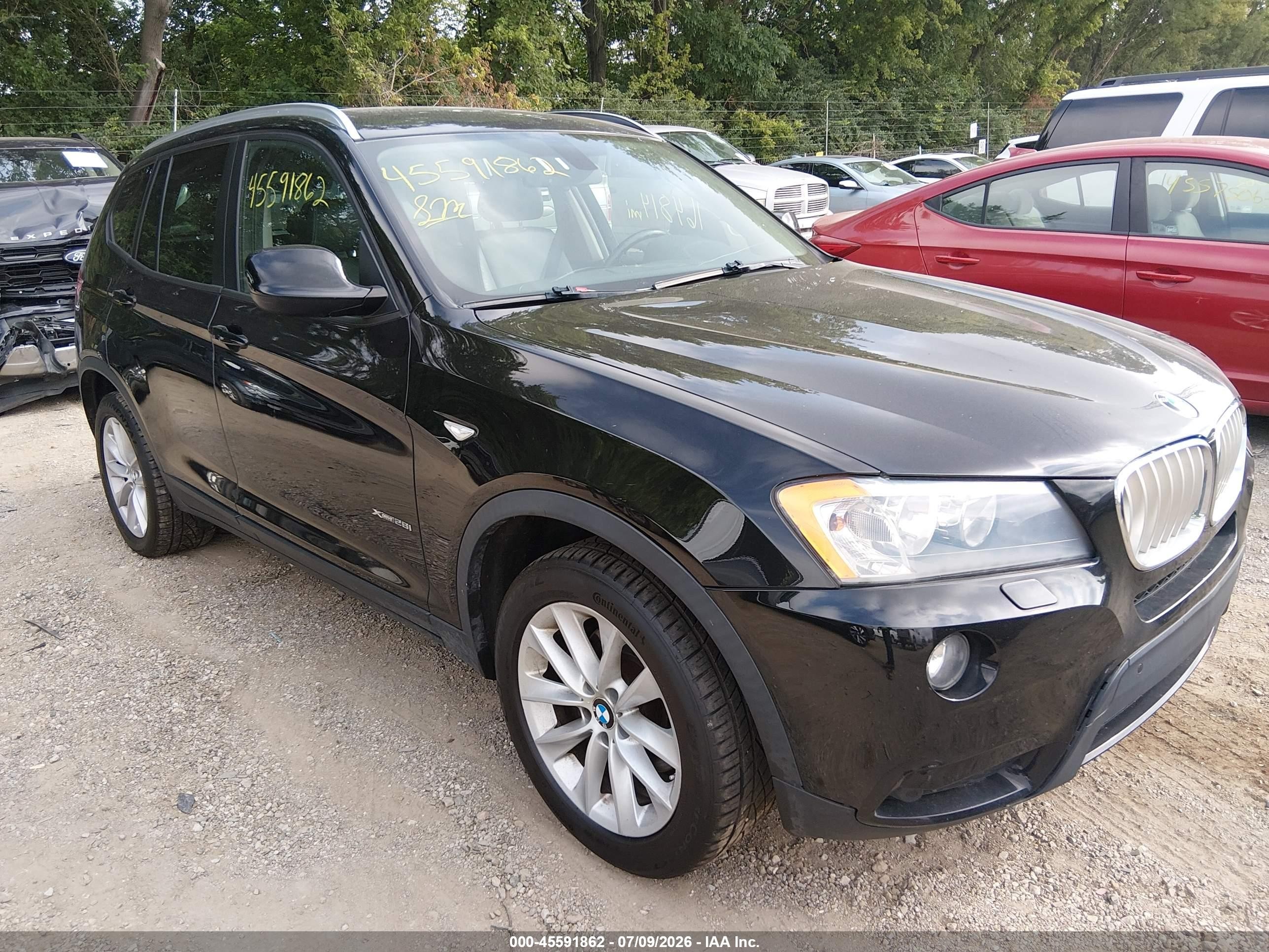 2014 Bmw X3 Xdrive28i Black vin: 5UXWX9C57E0D25481