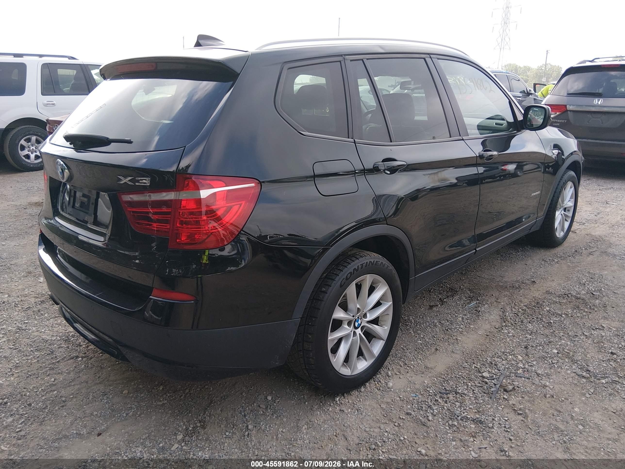 2014 Bmw X3 Xdrive28i Черный vin: 5UXWX9C57E0D25481