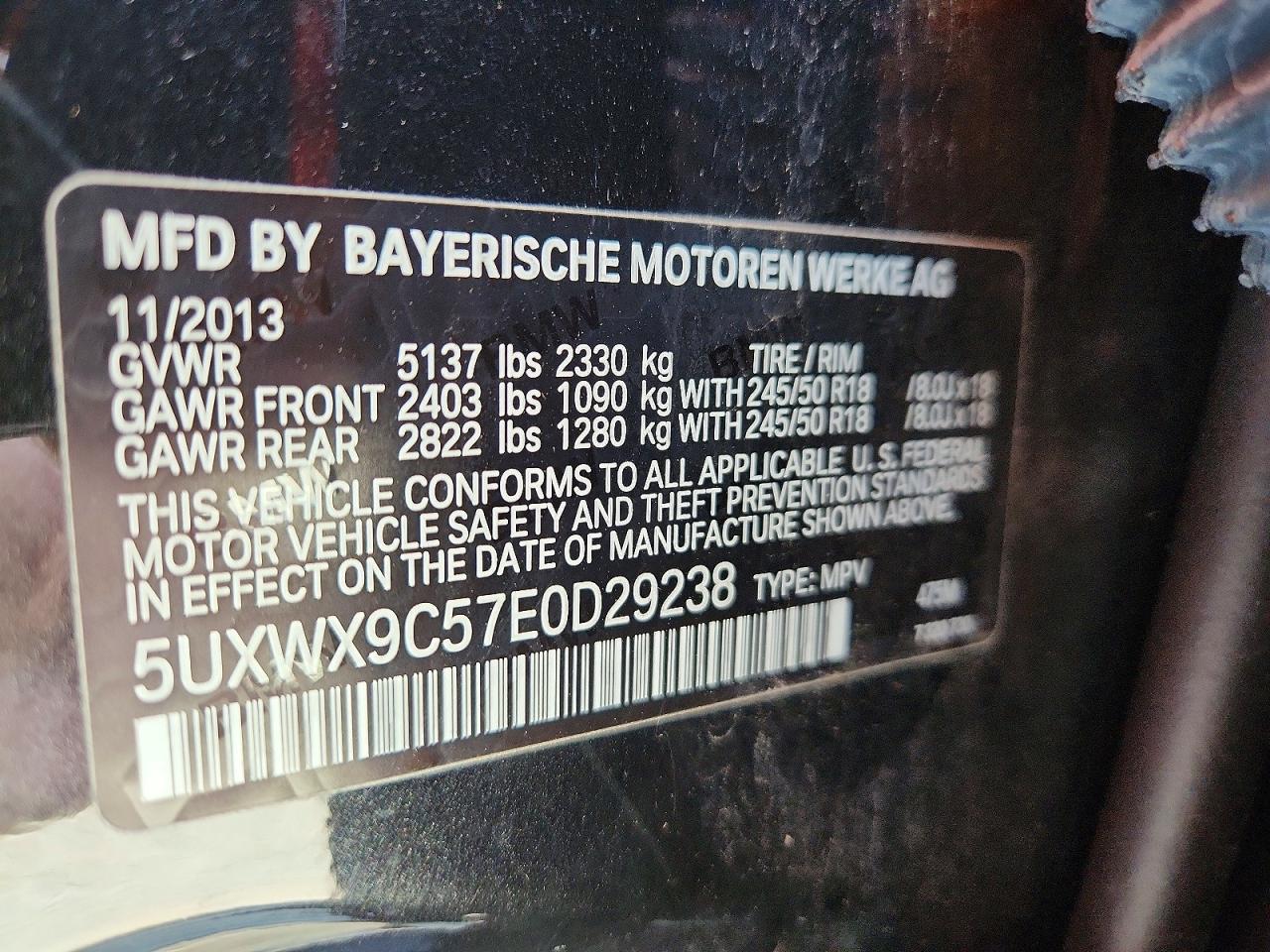 2014 Bmw X3 Xdrive28i Black vin: 5UXWX9C57E0D29238