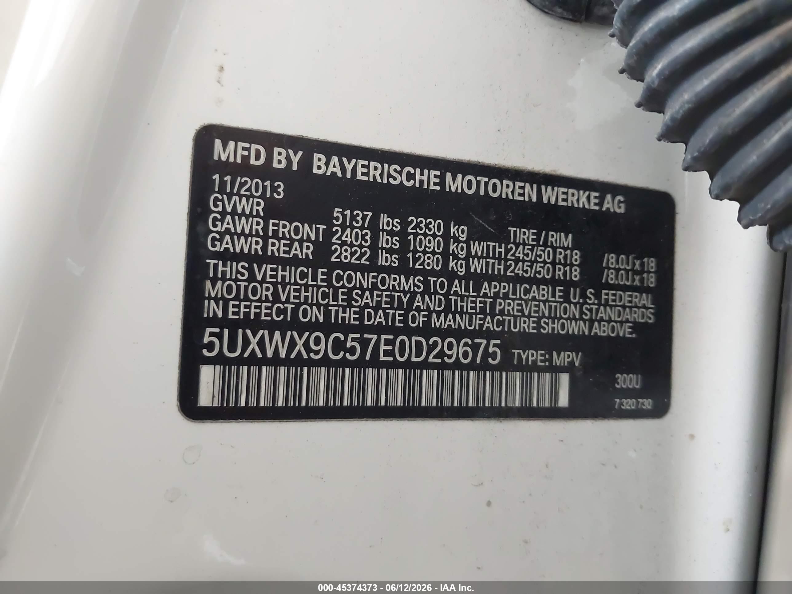 2014 Bmw X3 Xdrive28i Белый vin: 5UXWX9C57E0D29675