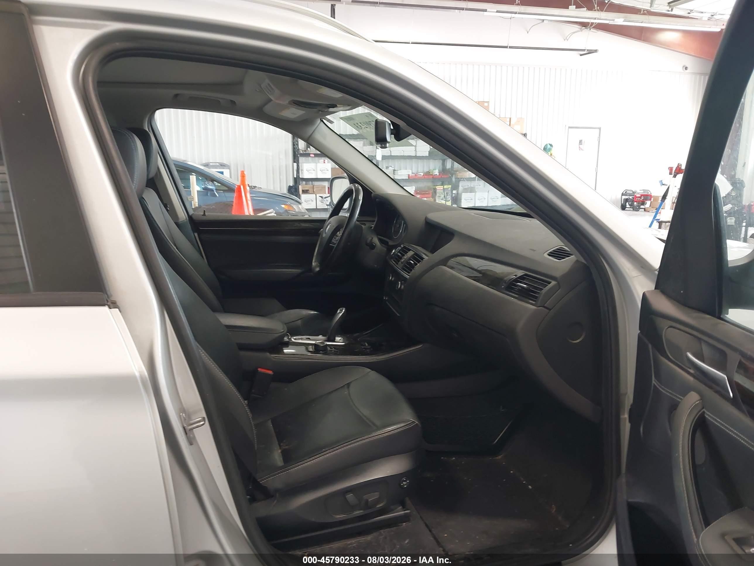 2014 Bmw X3 Xdrive28i Silver vin: 5UXWX9C57E0D38523