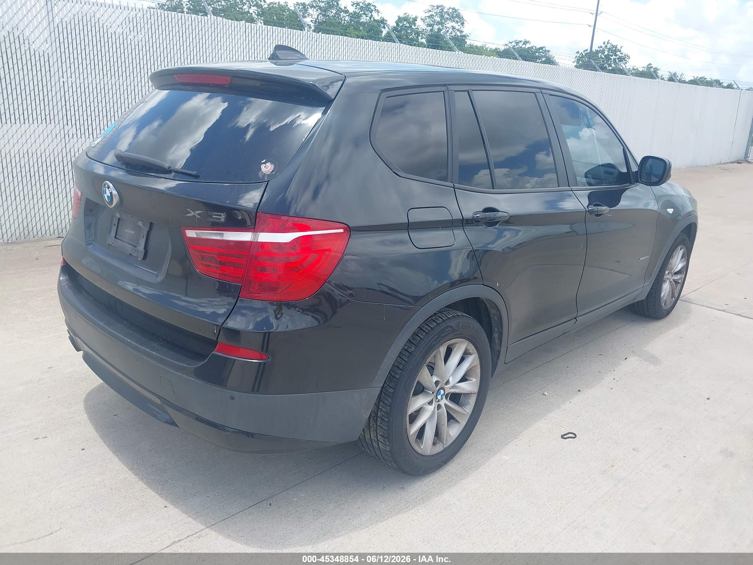 2014 Bmw X3 Xdrive28i Black vin: 5UXWX9C57E0D43589