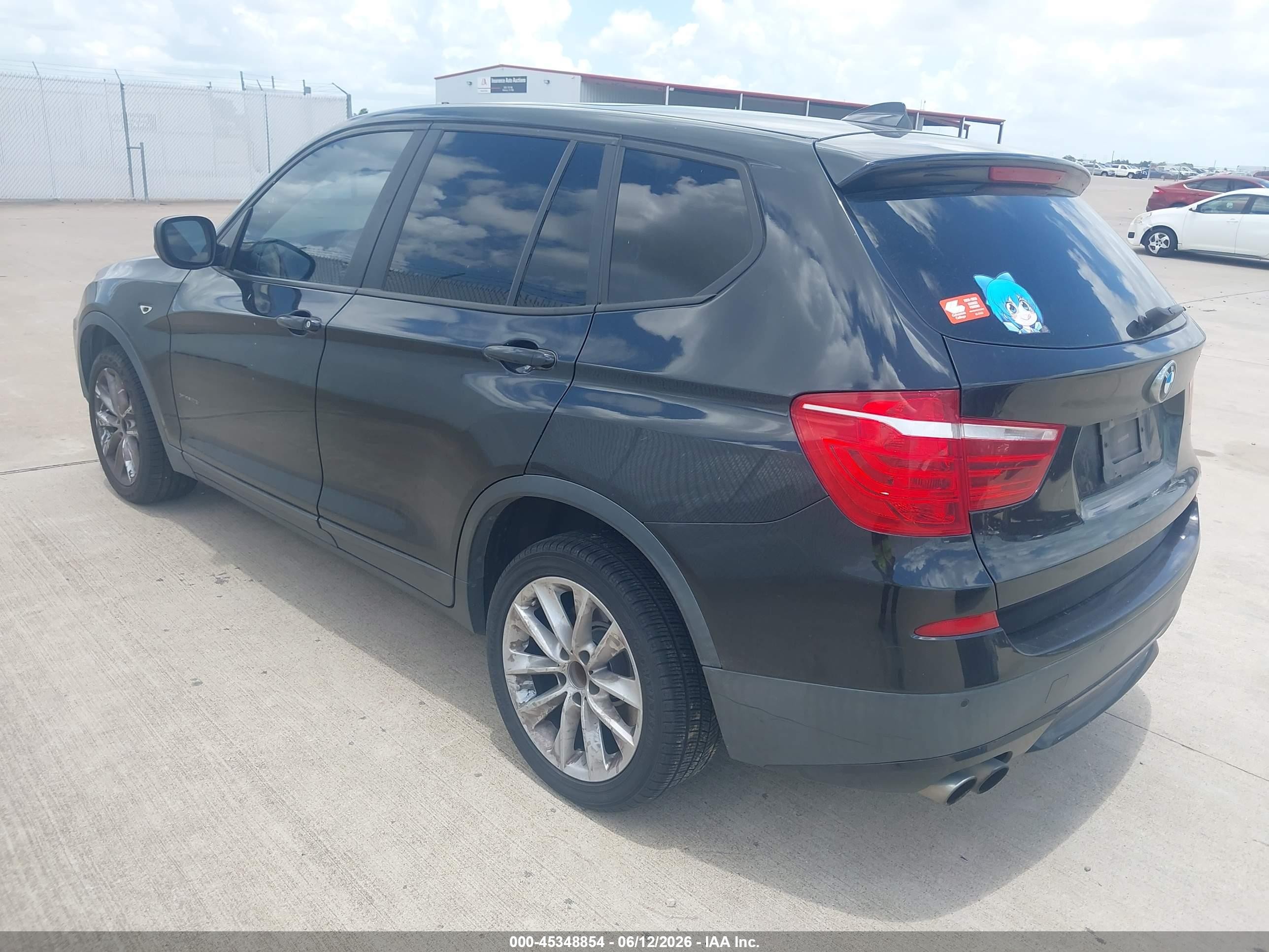 2014 Bmw X3 Xdrive28i Black vin: 5UXWX9C57E0D43589