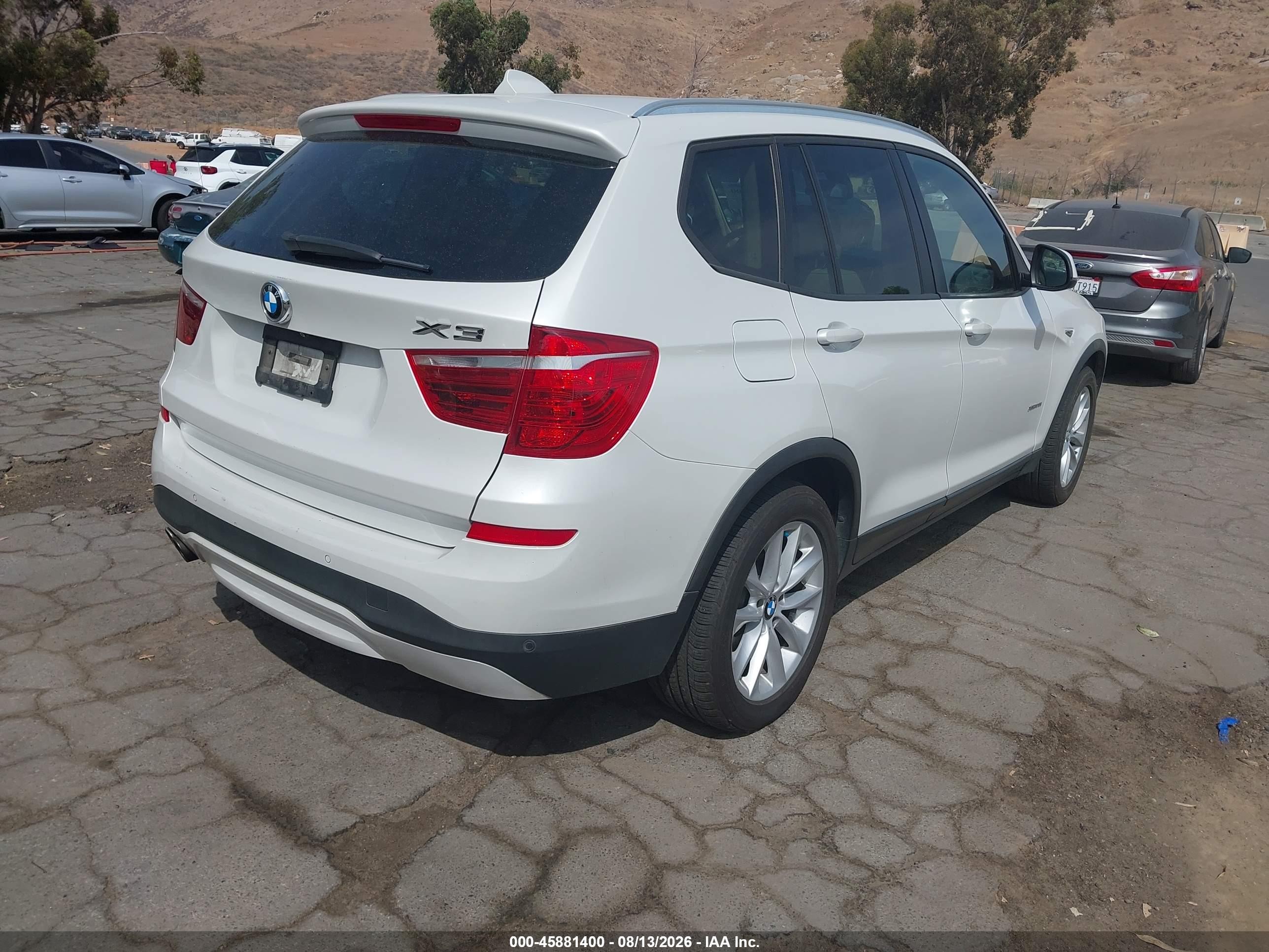 2015 Bmw X3 Xdrive28i Белый vin: 5UXWX9C57F0D51662