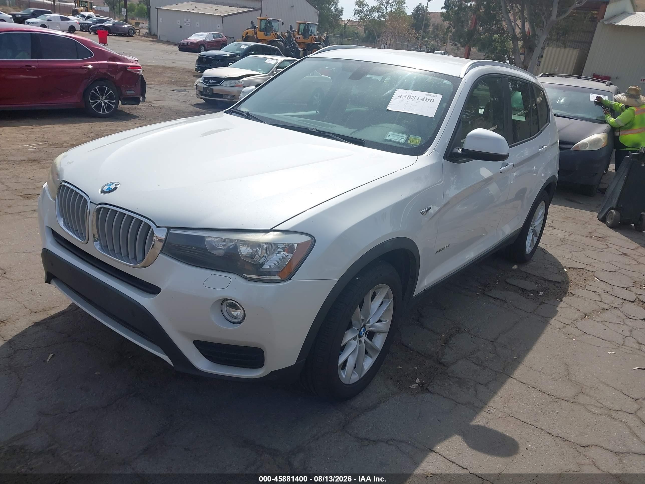 2015 Bmw X3 Xdrive28i Белый vin: 5UXWX9C57F0D51662