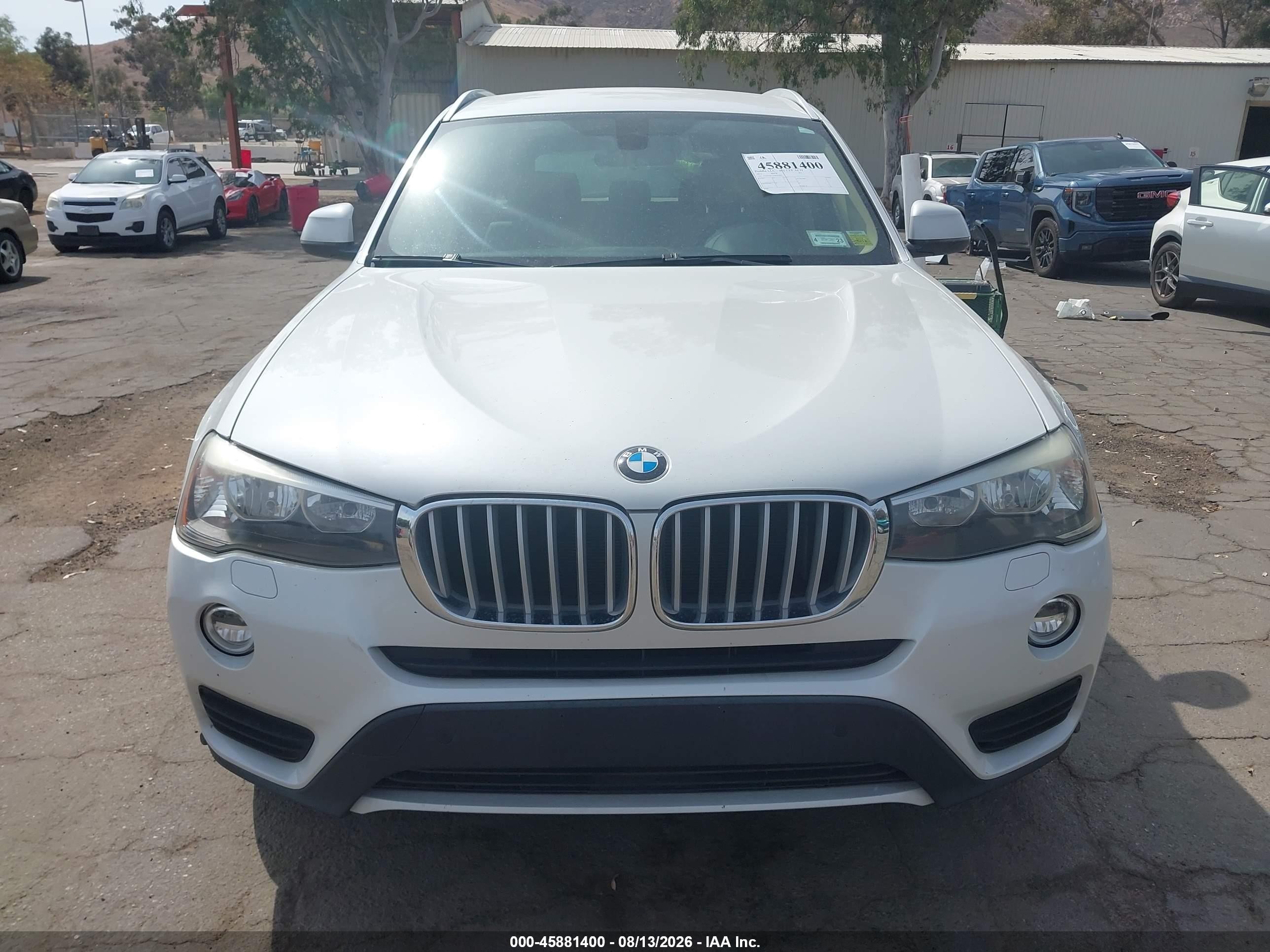 2015 Bmw X3 Xdrive28i Белый vin: 5UXWX9C57F0D51662