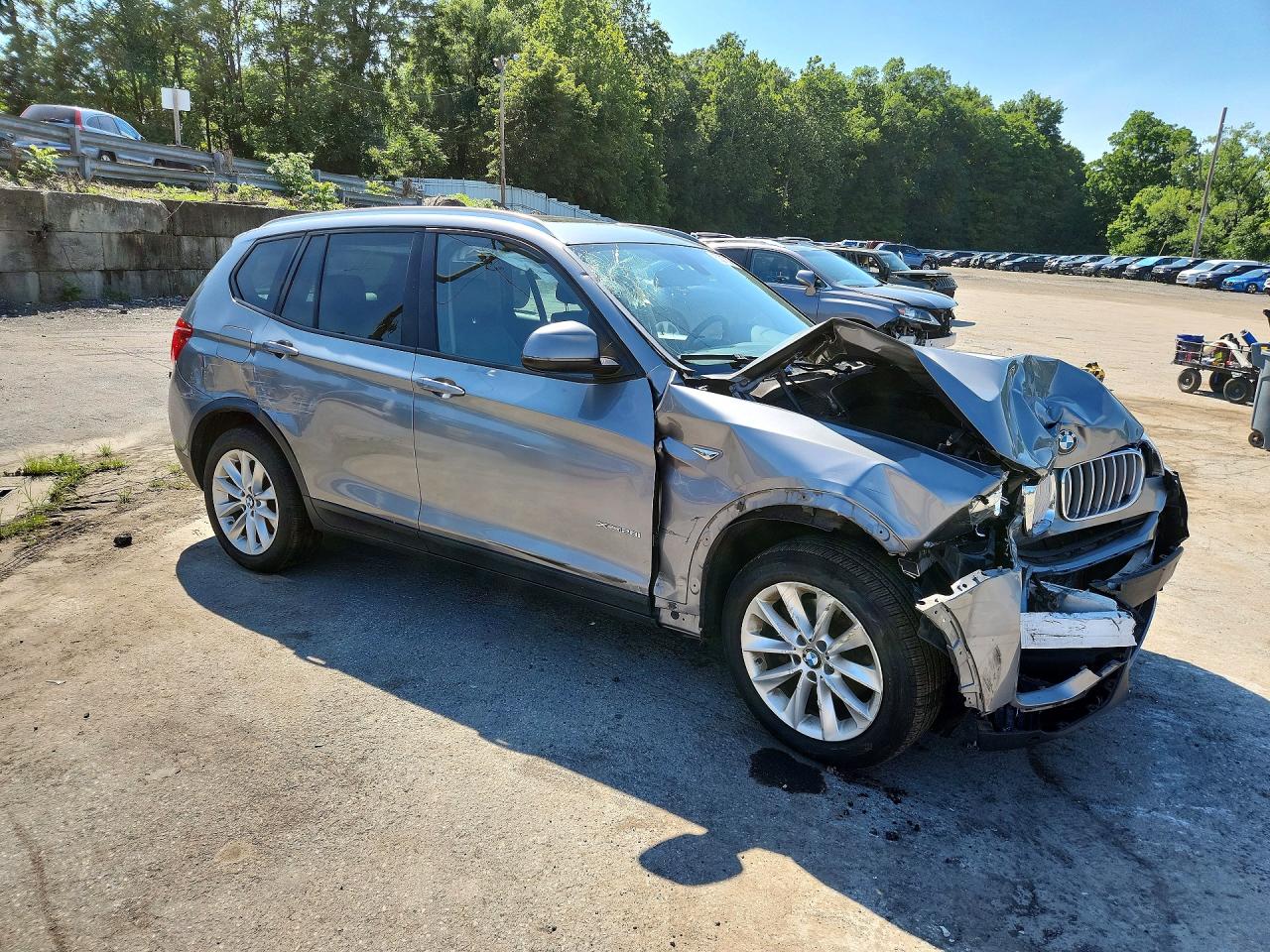 2015 Bmw X3 Xdrive28i Gray vin: 5UXWX9C57F0D52195