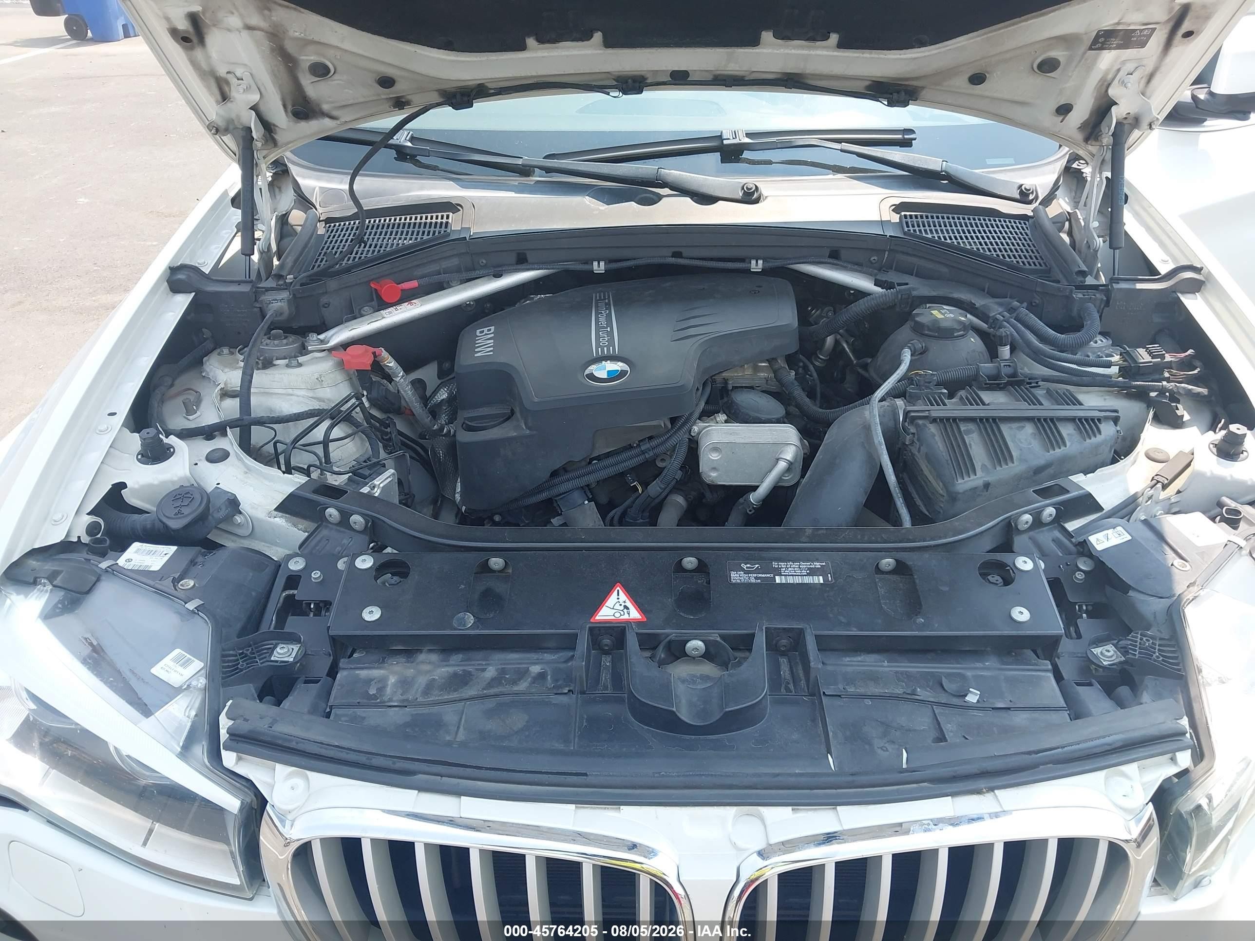 2015 Bmw X3 Xdrive28i White vin: 5UXWX9C57F0D62578