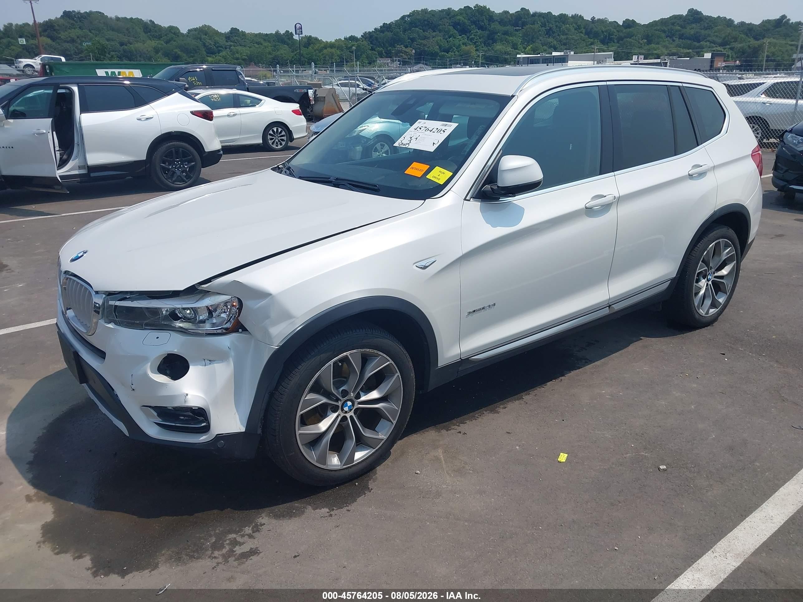 2015 Bmw X3 Xdrive28i White vin: 5UXWX9C57F0D62578
