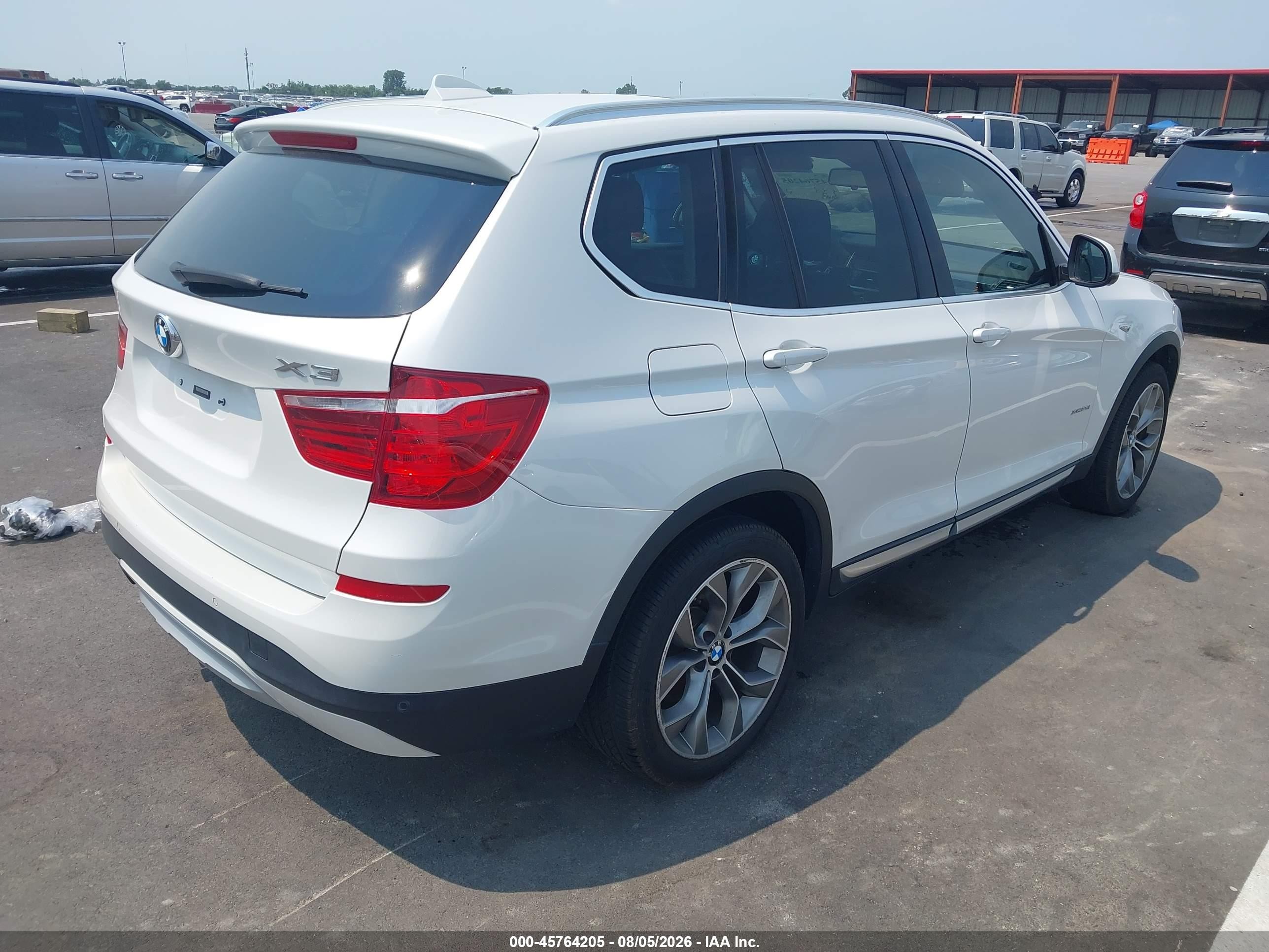 2015 Bmw X3 Xdrive28i White vin: 5UXWX9C57F0D62578