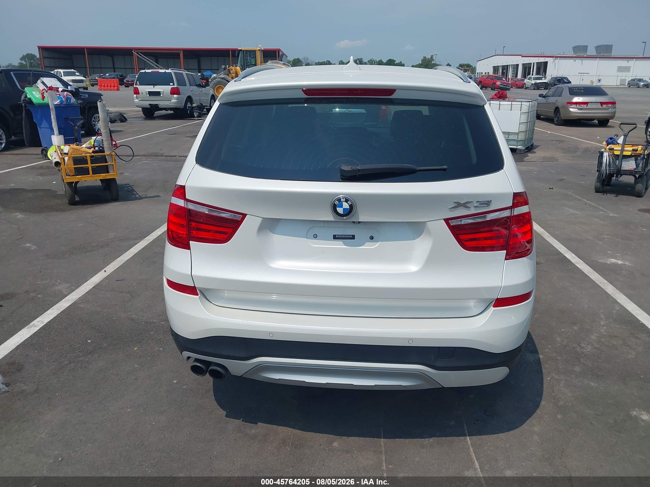 2015 Bmw X3 Xdrive28i White vin: 5UXWX9C57F0D62578