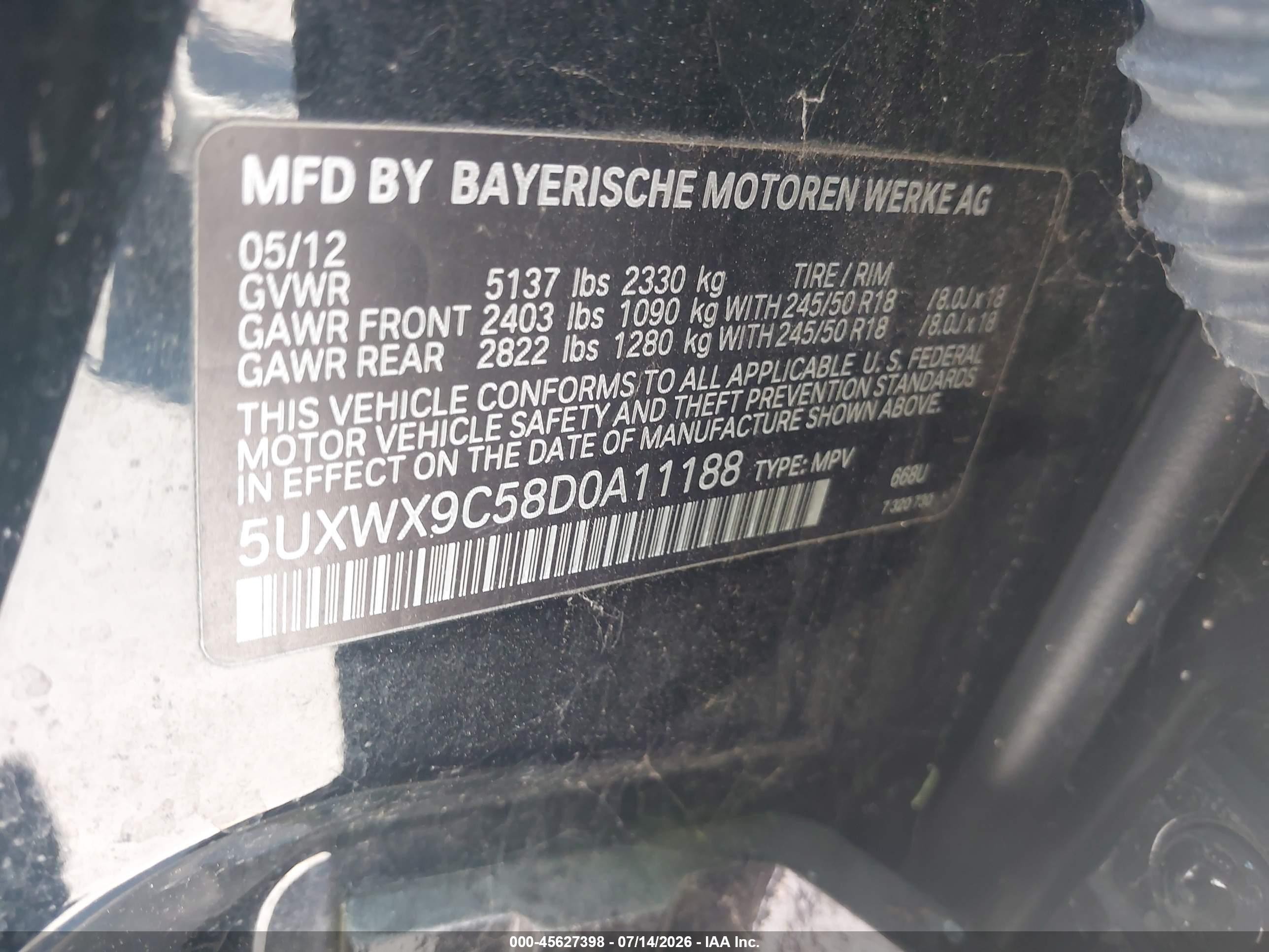 2013 Bmw X3 Xdrive28i Black vin: 5UXWX9C58D0A11188