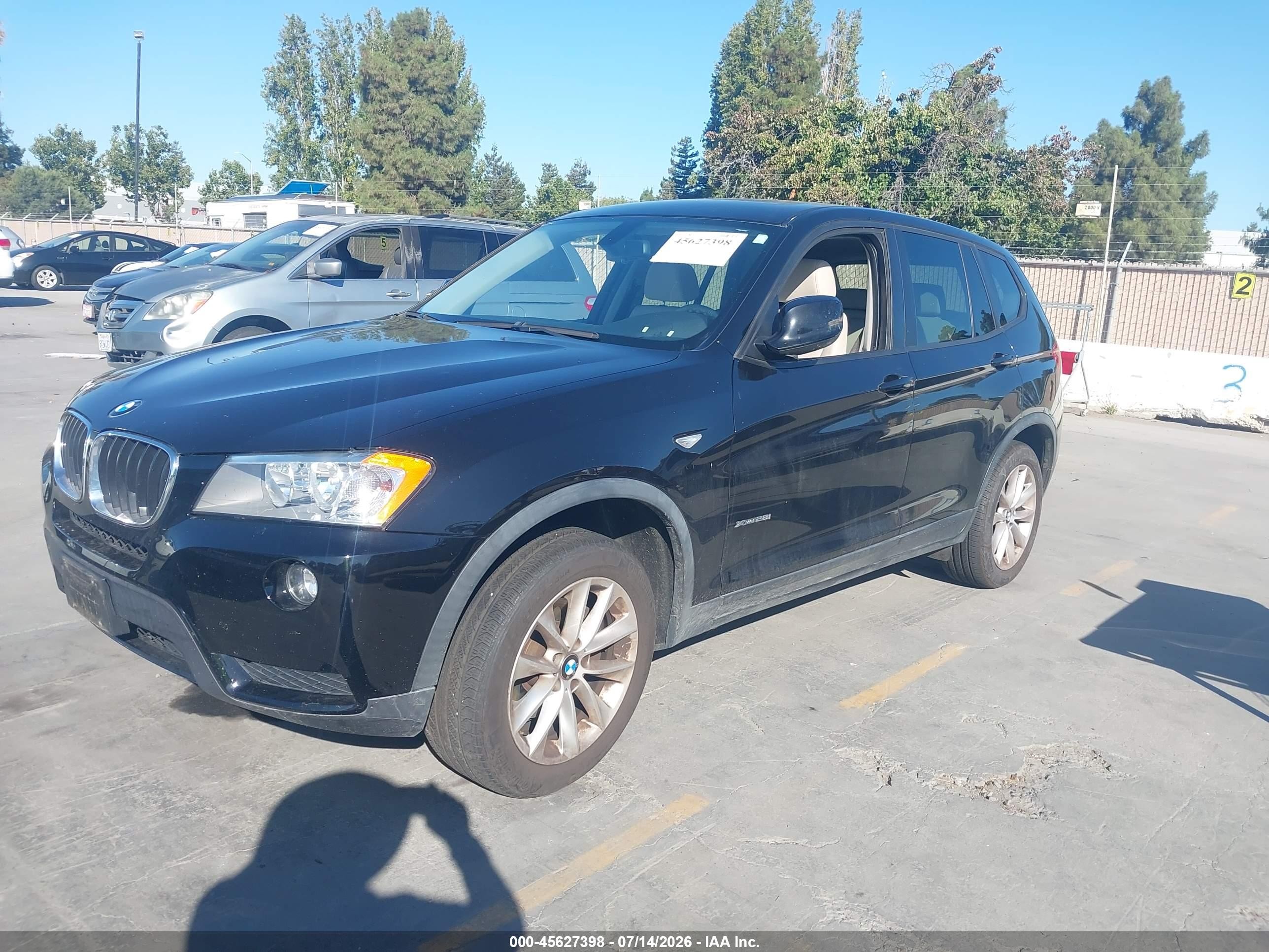2013 Bmw X3 Xdrive28i Black vin: 5UXWX9C58D0A11188