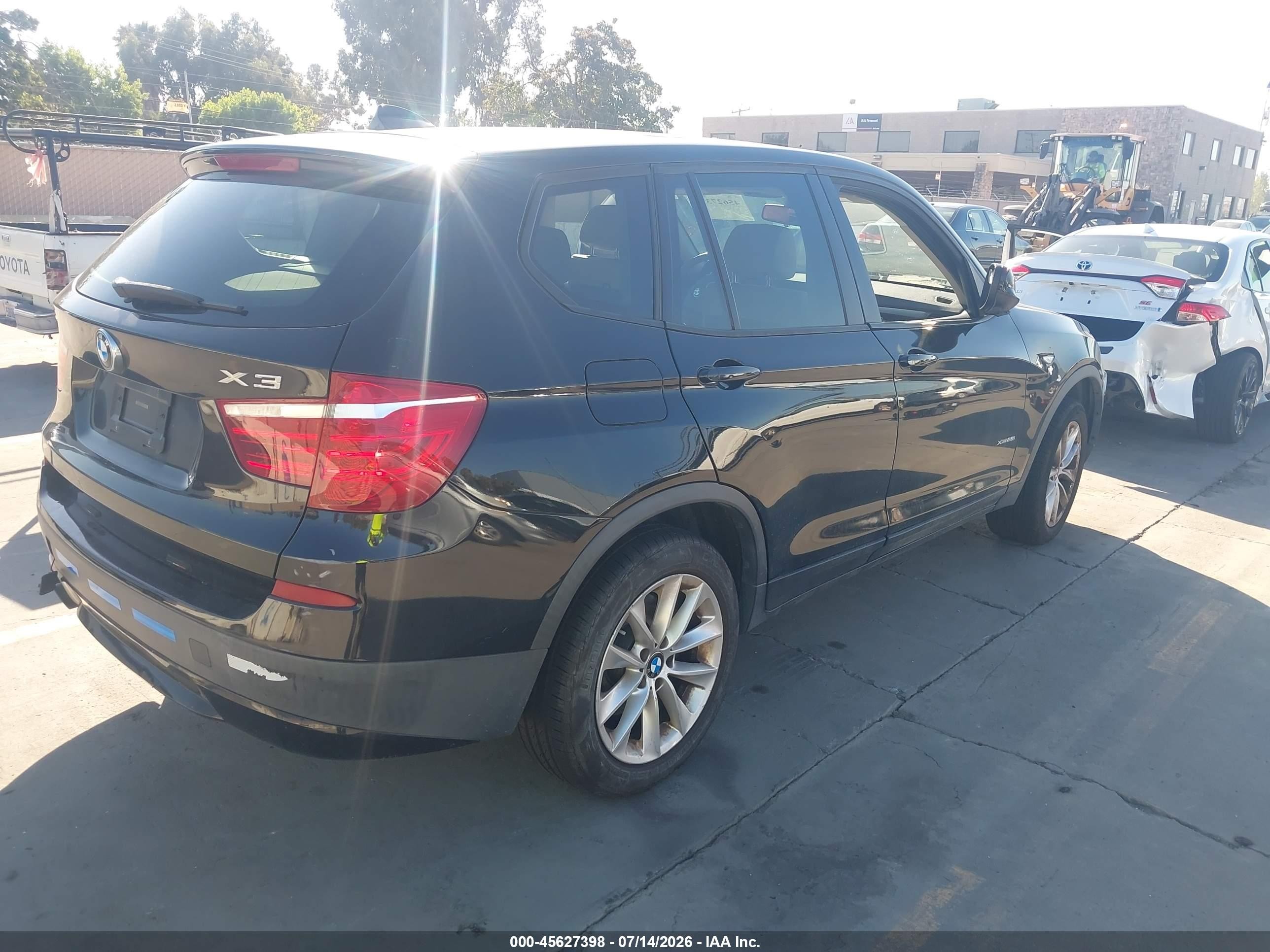 2013 Bmw X3 Xdrive28i Black vin: 5UXWX9C58D0A11188