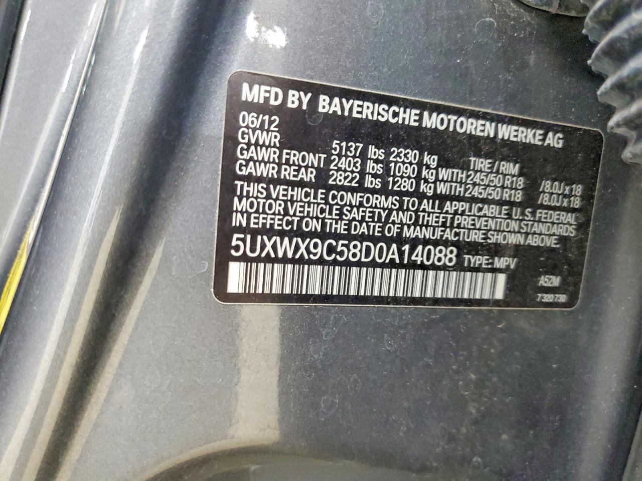 2013 Bmw X3 Xdrive28i Gray vin: 5UXWX9C58D0A14088