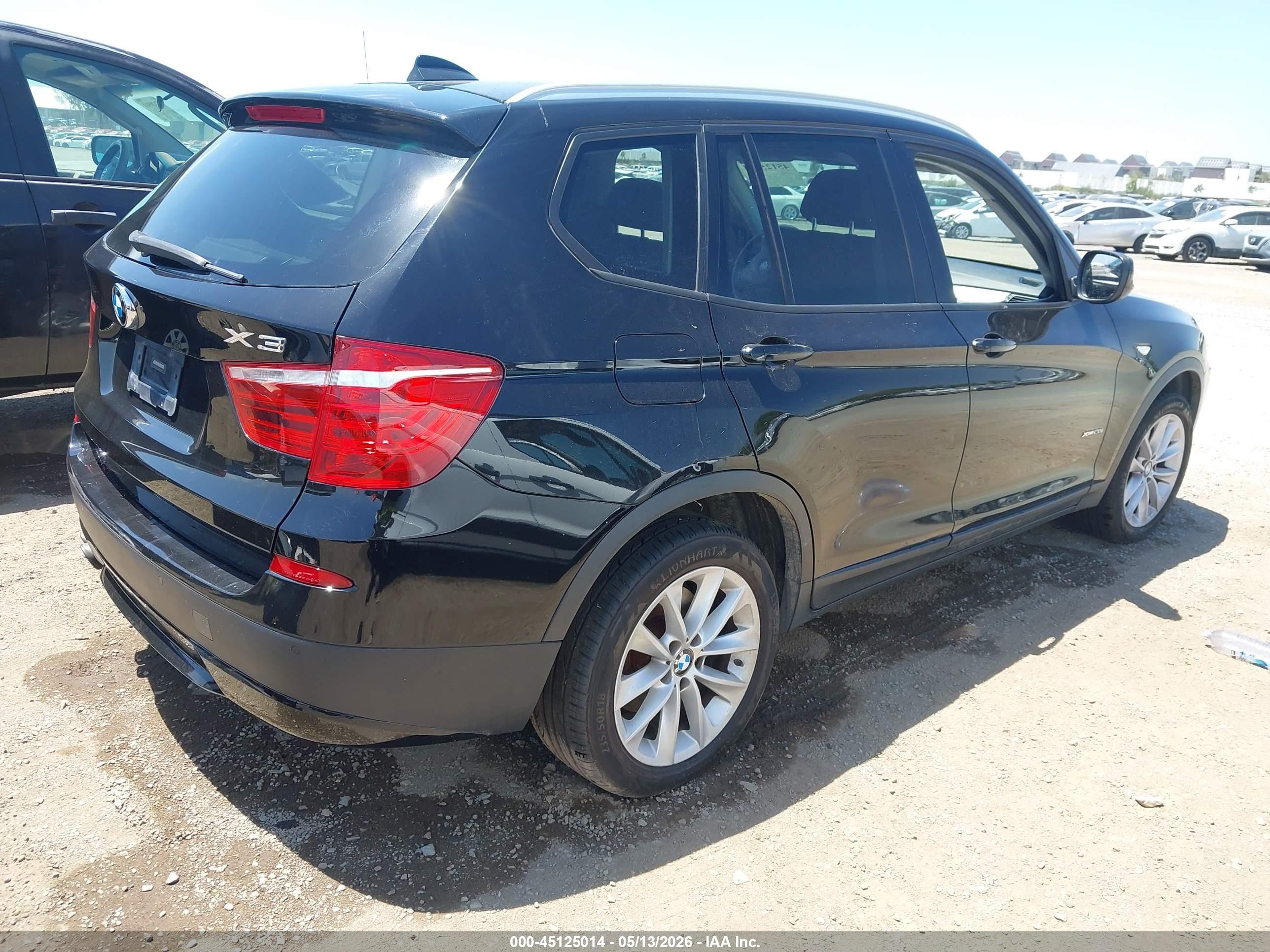 2013 Bmw X3 Xdrive28i Black vin: 5UXWX9C58D0A14298